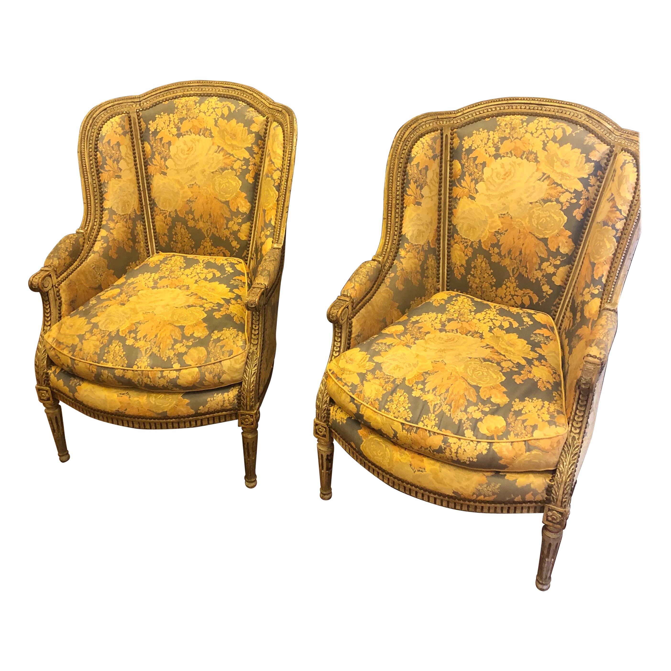 Pair of Louis XVI Style Chaise d'Orrielle For Sale