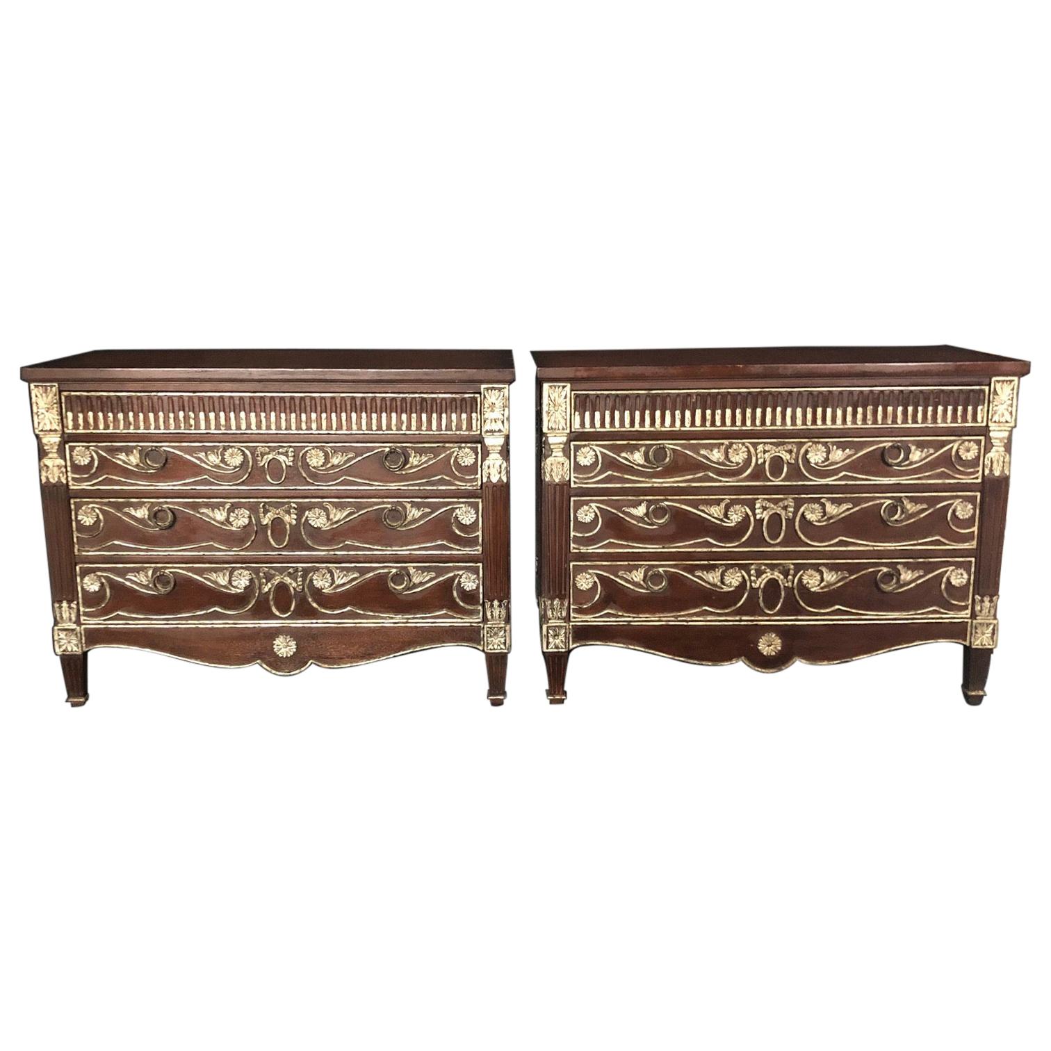 Pair of Louis XVI Style Chests of Drawers or Commodes For Sale