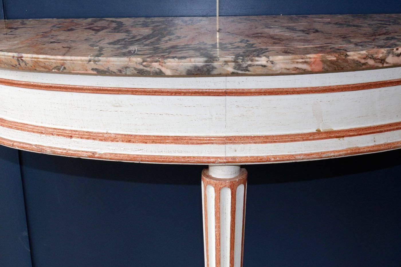 Mid-20th Century Pair of Louis XVI Style Console Tables in the Taste of Maison Jansen