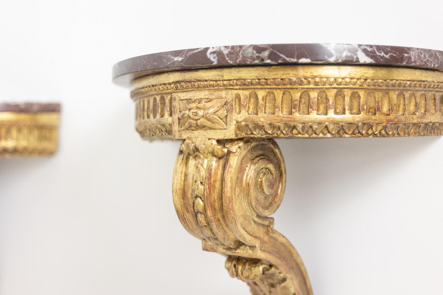 Pair of Louis XVI style consoles from the Napoleon III period. Circa 1880. For Sale 6