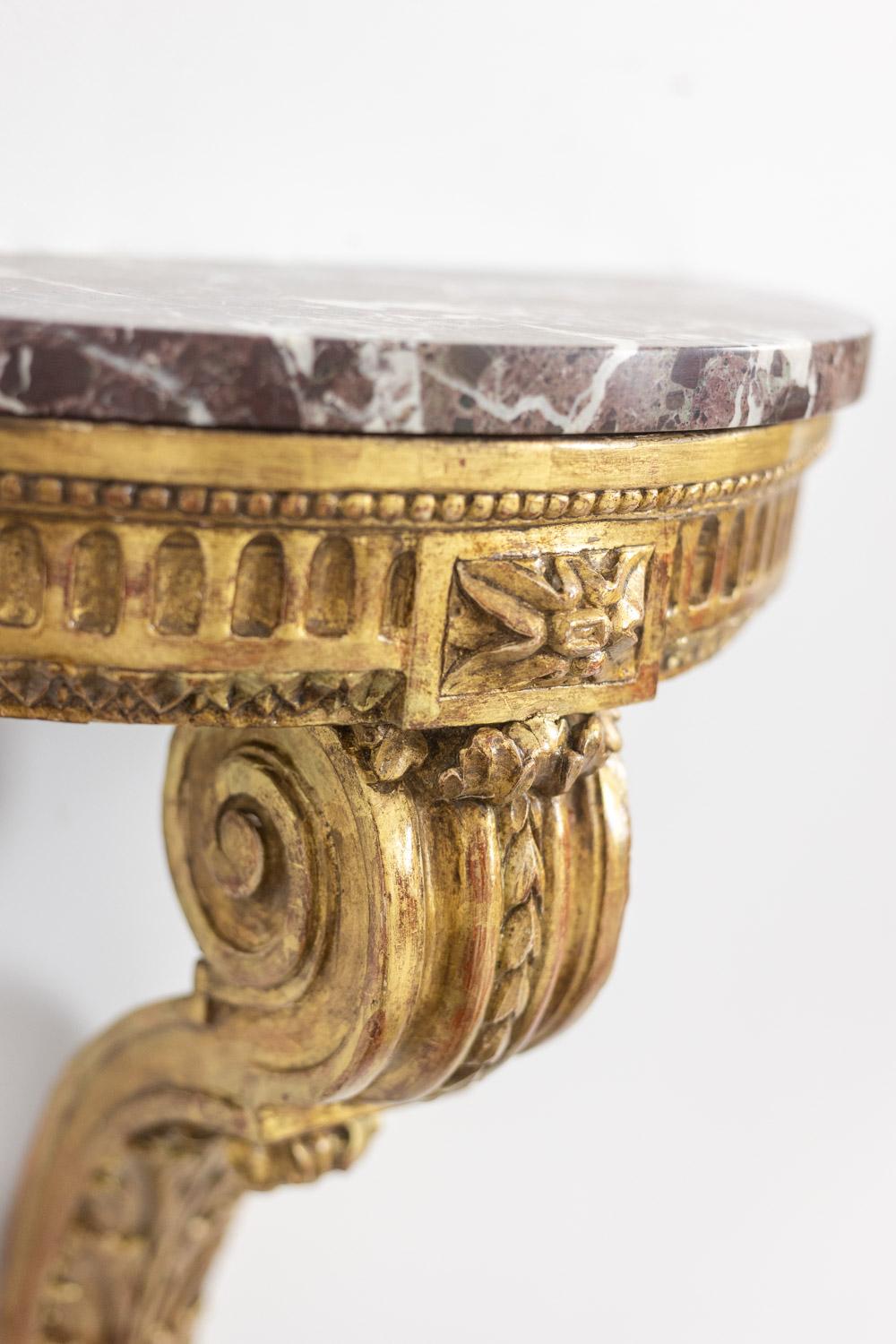 Pair of Louis XVI style consoles from the Napoleon III period. Circa 1880. In Excellent Condition For Sale In Saint-Ouen, FR