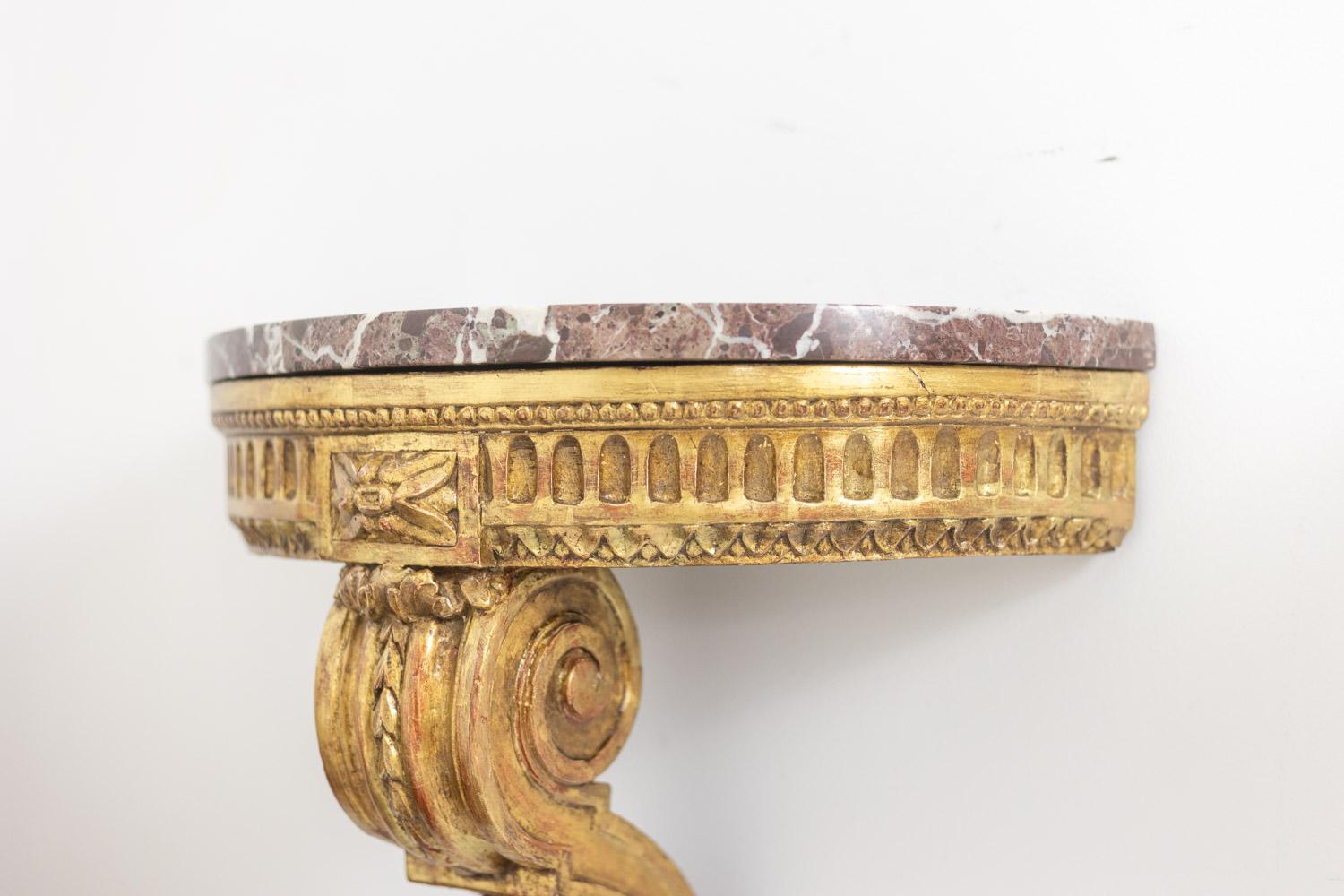 Late 19th Century Pair of Louis XVI style consoles from the Napoleon III period. Circa 1880. For Sale