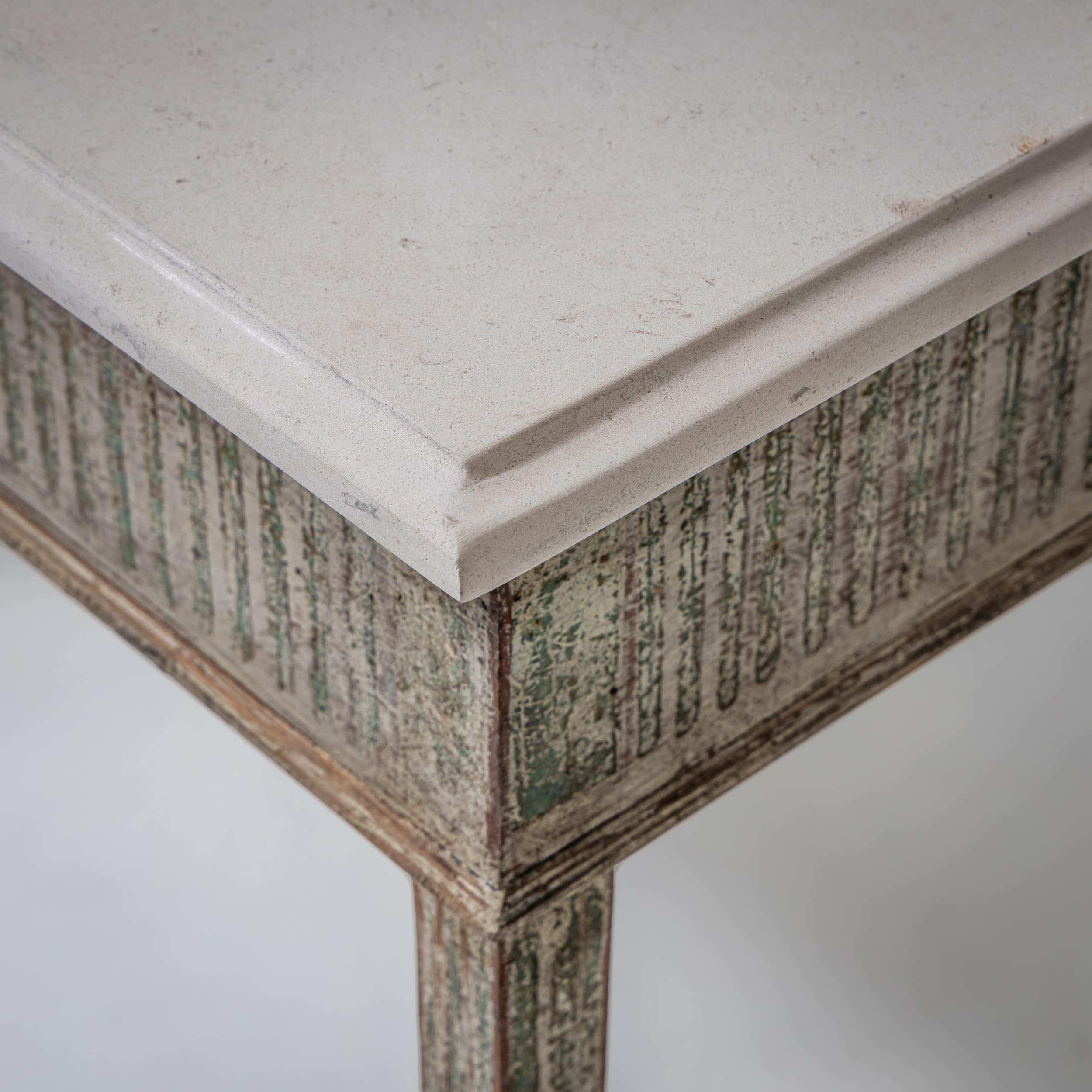 Pair of Louis XVI Style Consoles with Cast Stone Tops, 20th Century For Sale 5