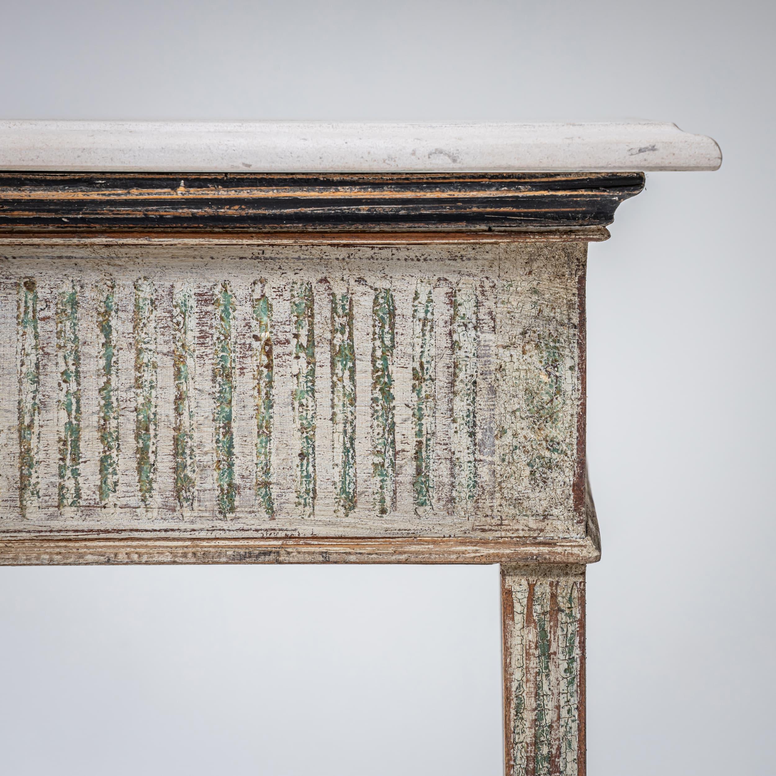 Pair of Louis XVI Style Consoles with Cast Stone Tops, 20th Century In Good Condition For Sale In Greding, DE