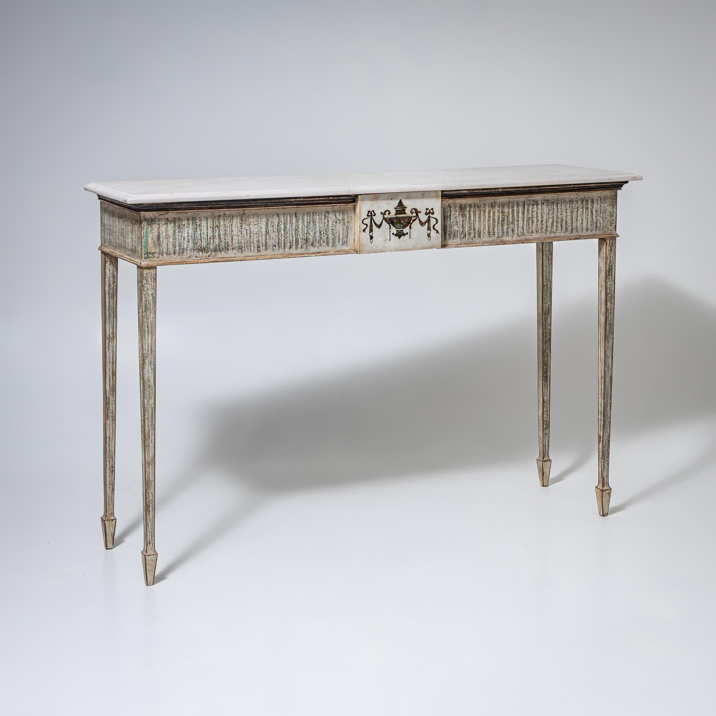 Pair of Louis XVI Style Consoles with Cast Stone Tops, 20th Century For Sale 2