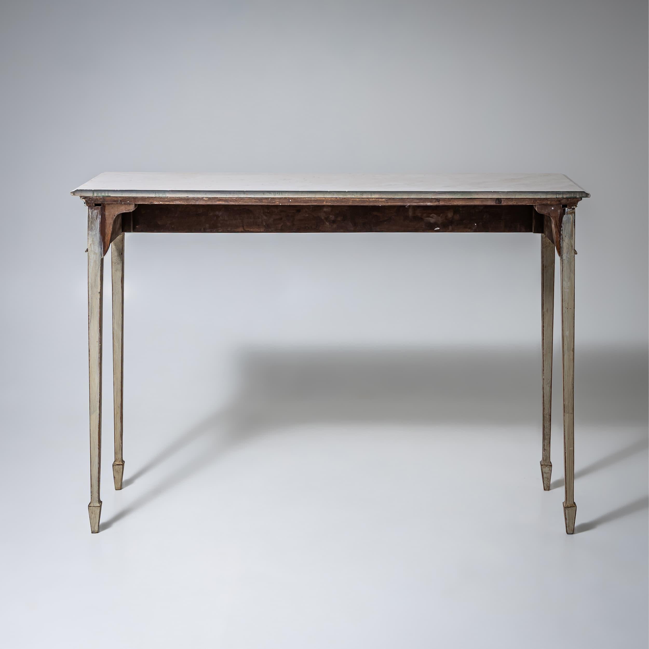 Pair of Louis XVI Style Consoles with Cast Stone Tops, 20th Century For Sale 4