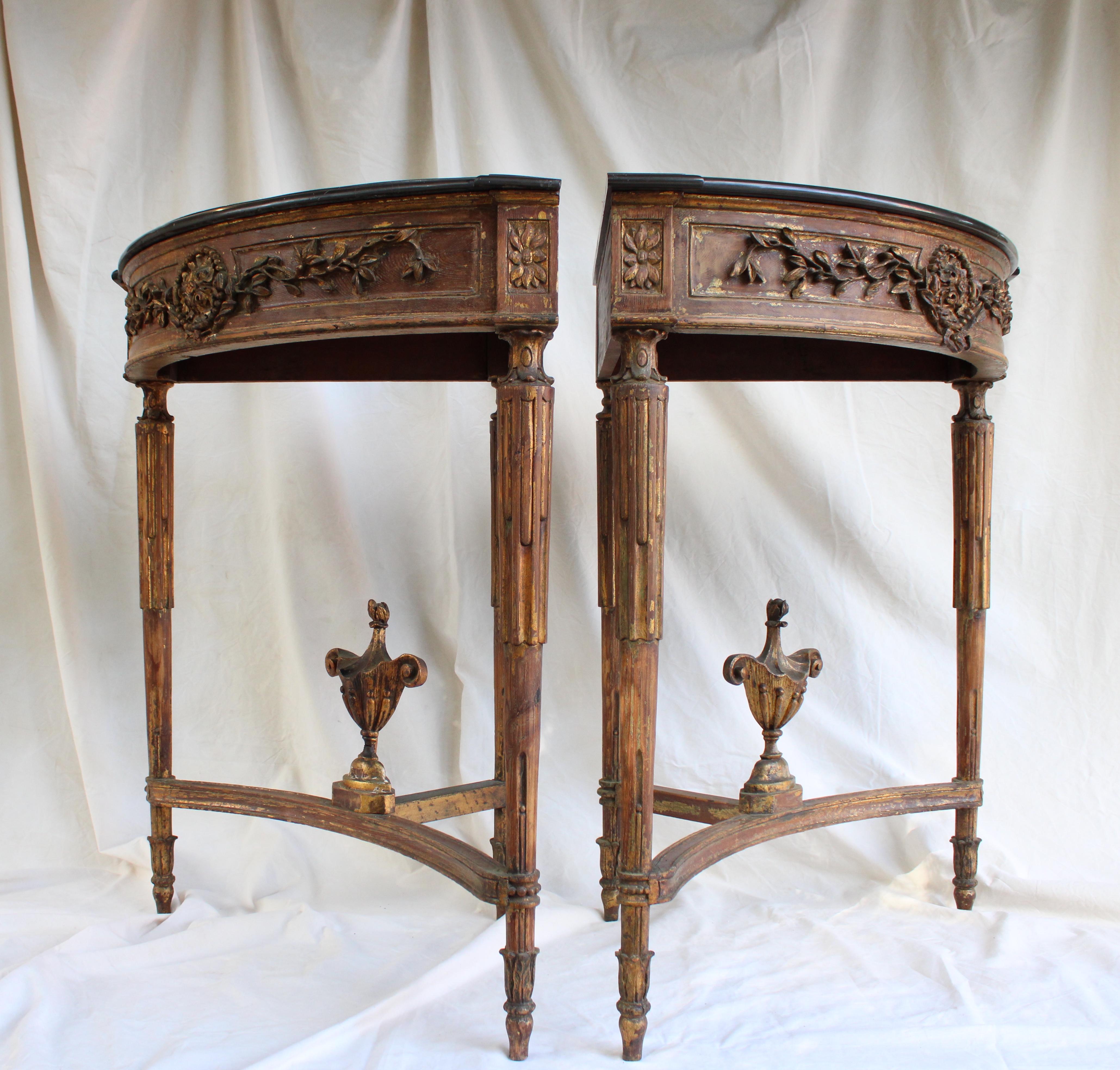 Pair of Louis XVI Style Corner Tables, Portugal 19th Century For Sale 5