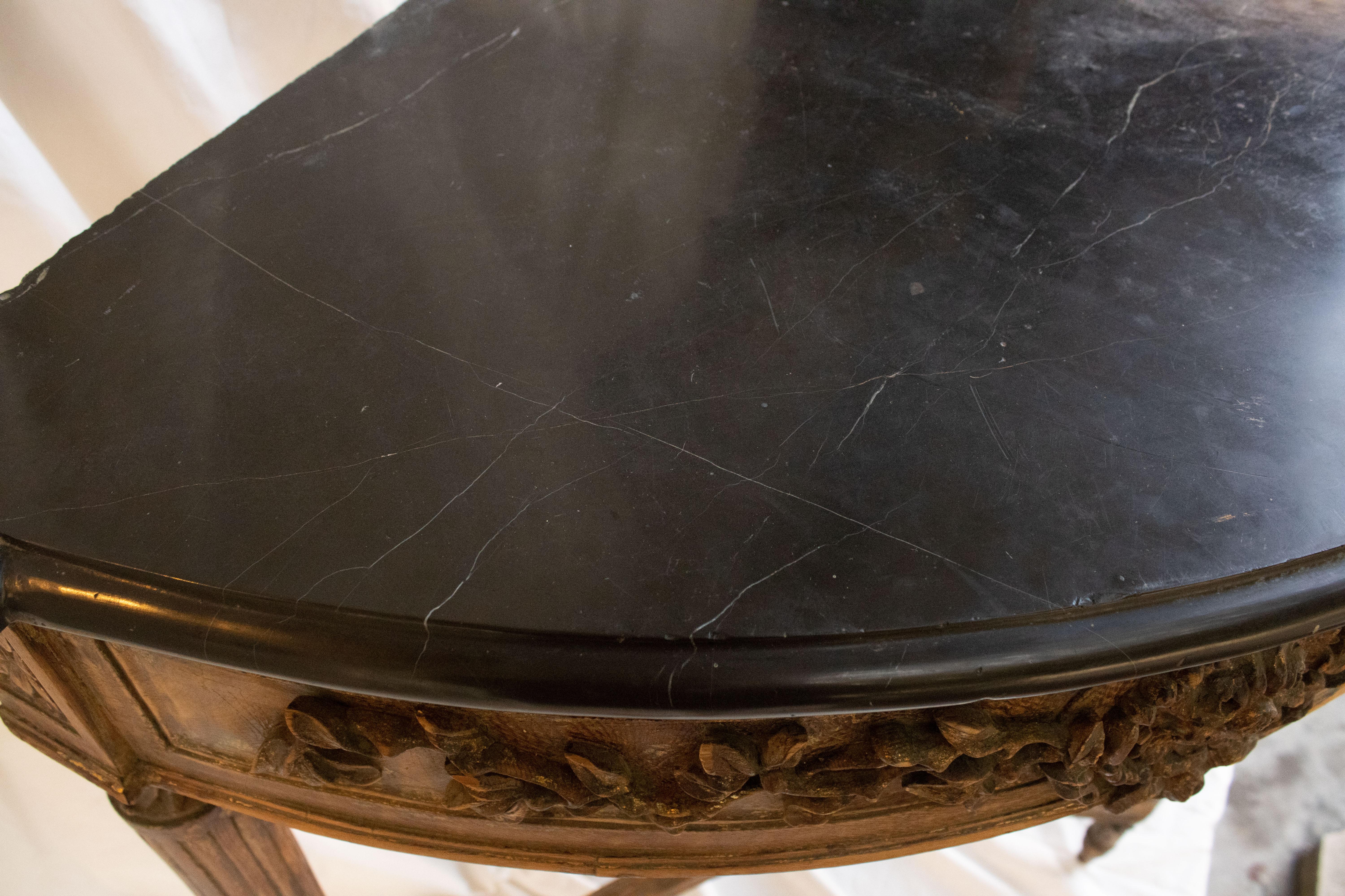 Marble Pair of Louis XVI Style Corner Tables, Portugal 19th Century For Sale