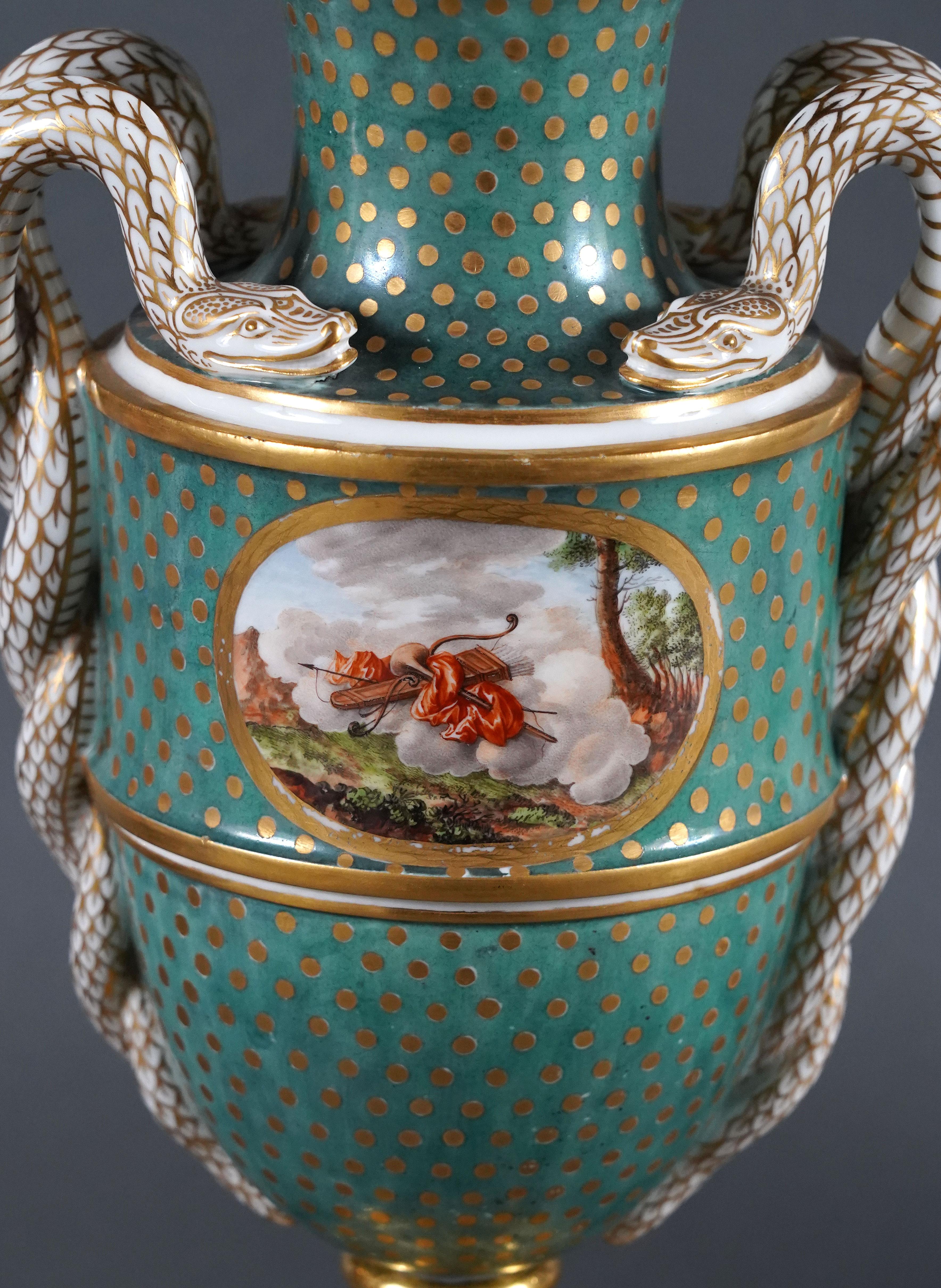 French Pair of Louis XVI Style Covered Vases Attributed to Samson & Cie, France, c.1890 For Sale