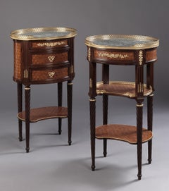 Pair of Louis XVI Style Cube Parquetry Gueridons or Bedside Tables, circa 1880