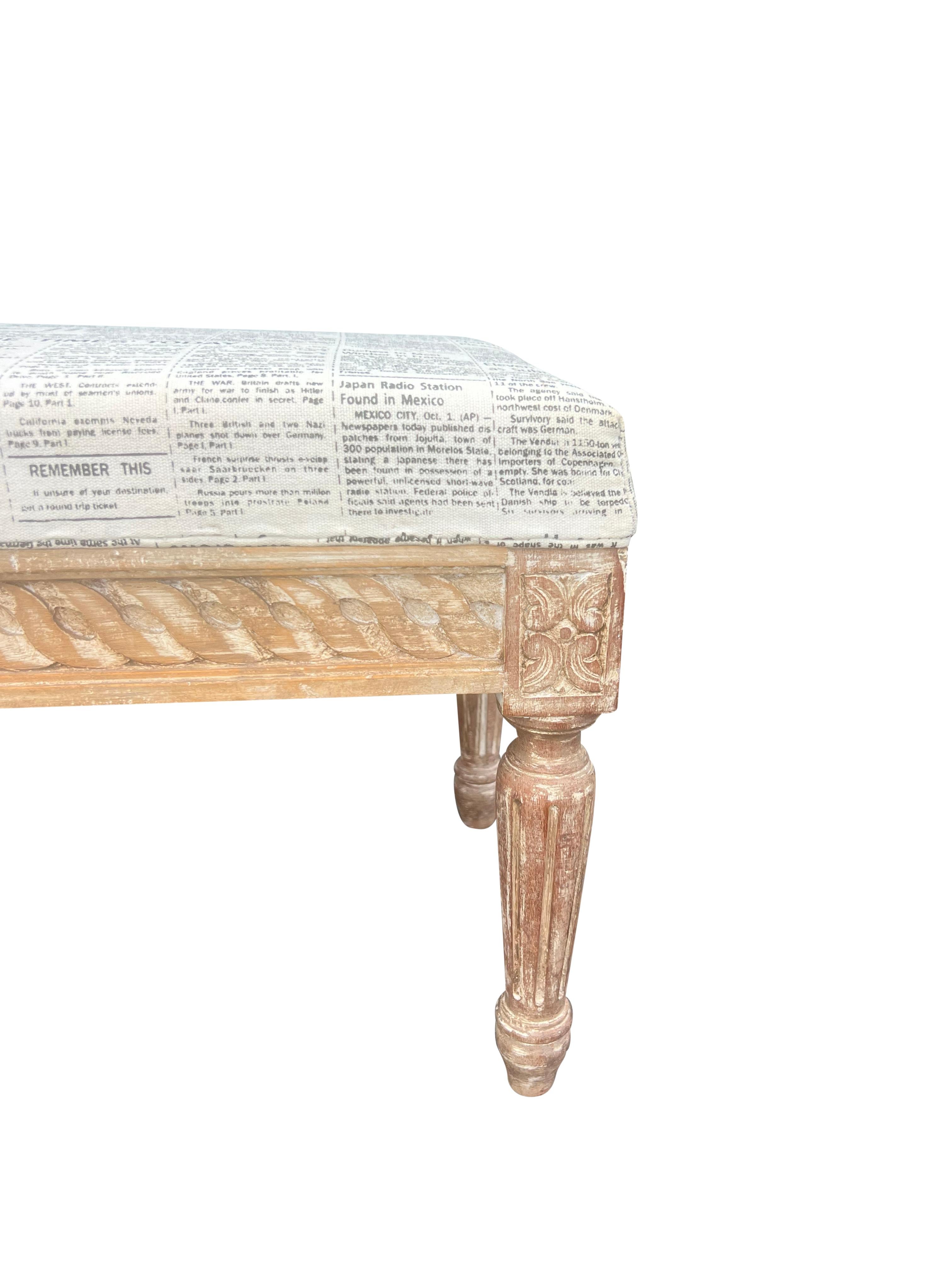 Coppia di panche in stile Luigi XVI in Oak invecchiato in vendita 3