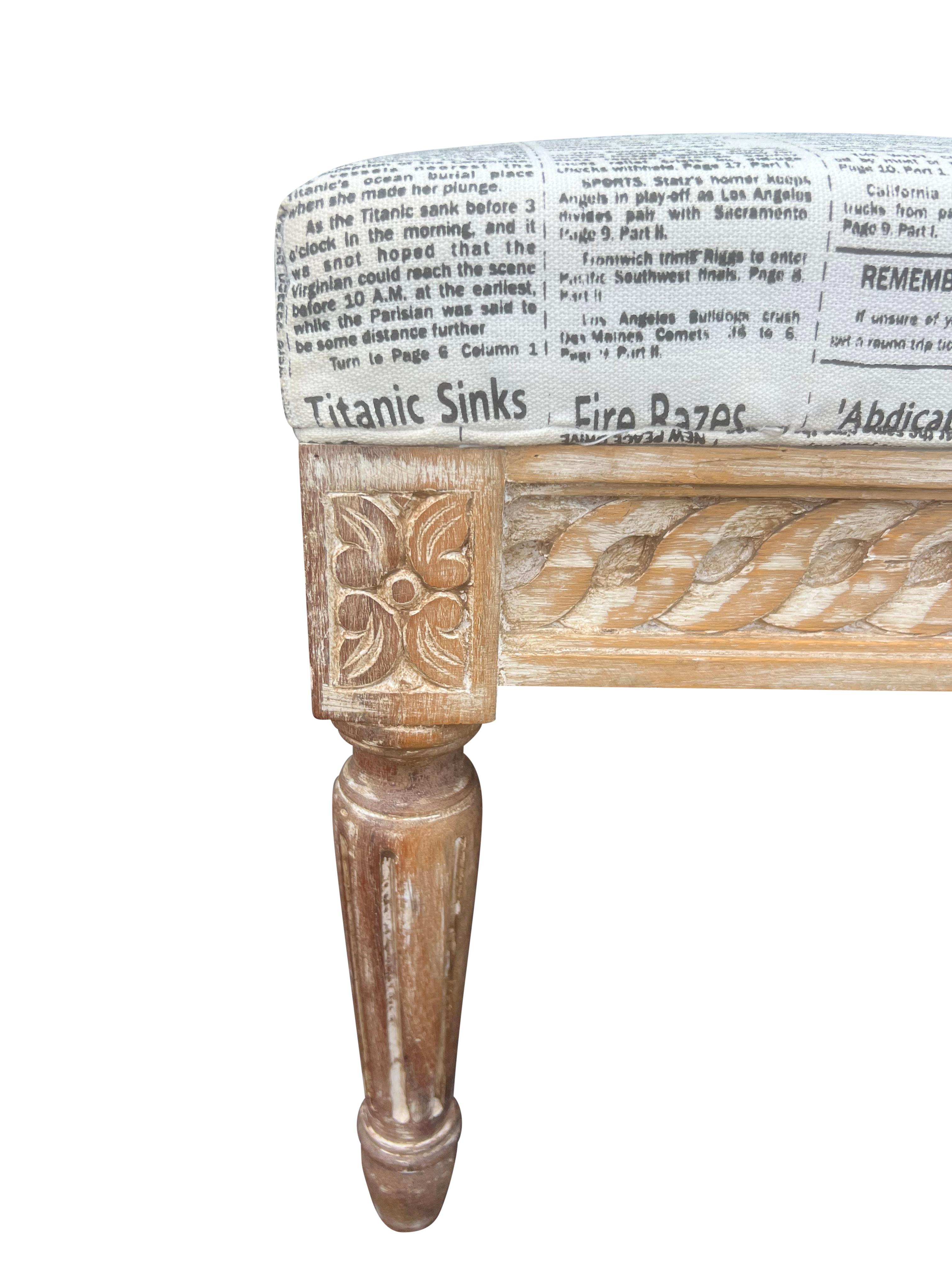 Coppia di panche in stile Luigi XVI in Oak invecchiato in vendita 2
