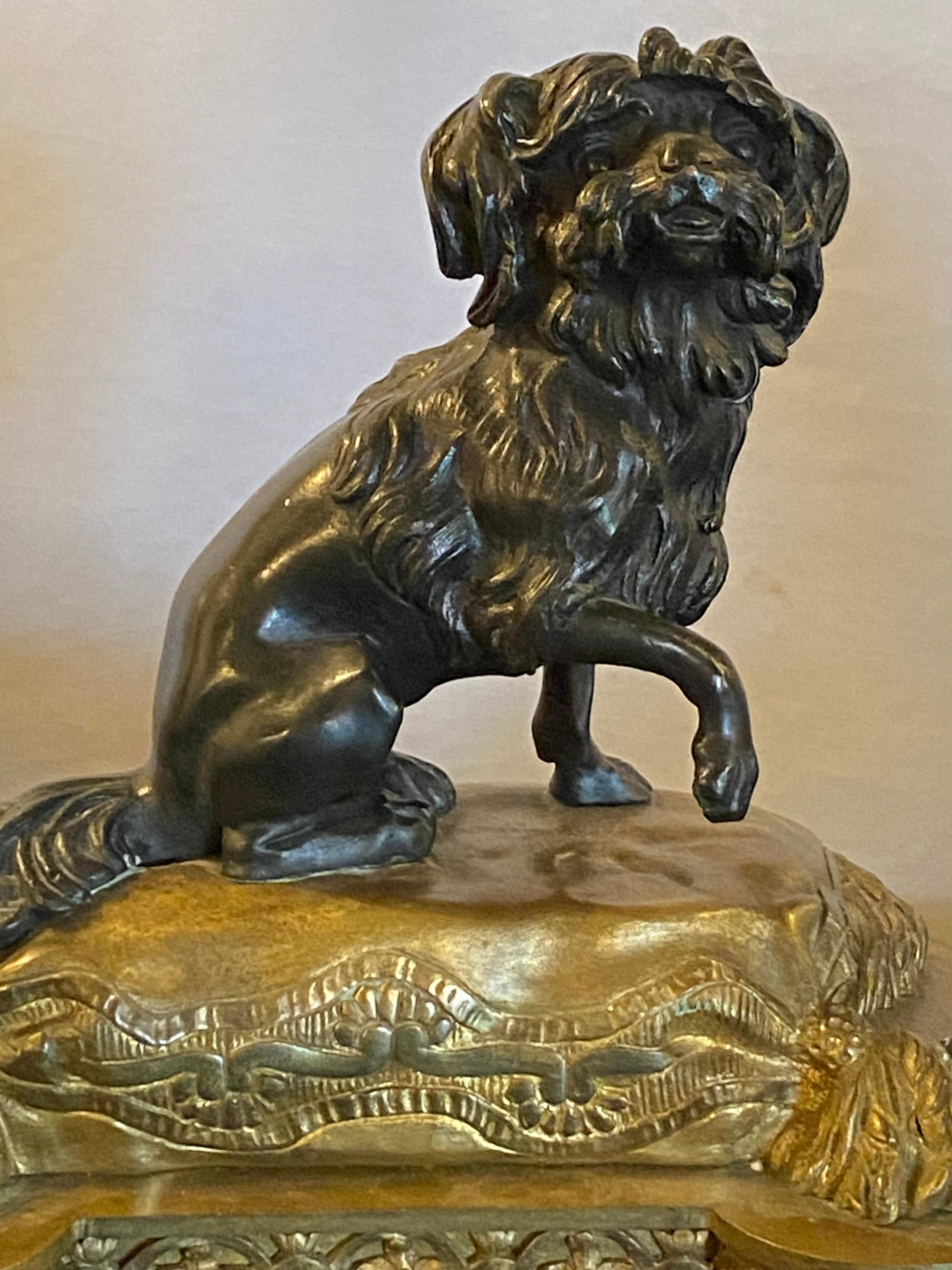 Belle Époque Pair of Louis XVI Style Dore Bronze Chenets Andirons, Property of Robert Goelet