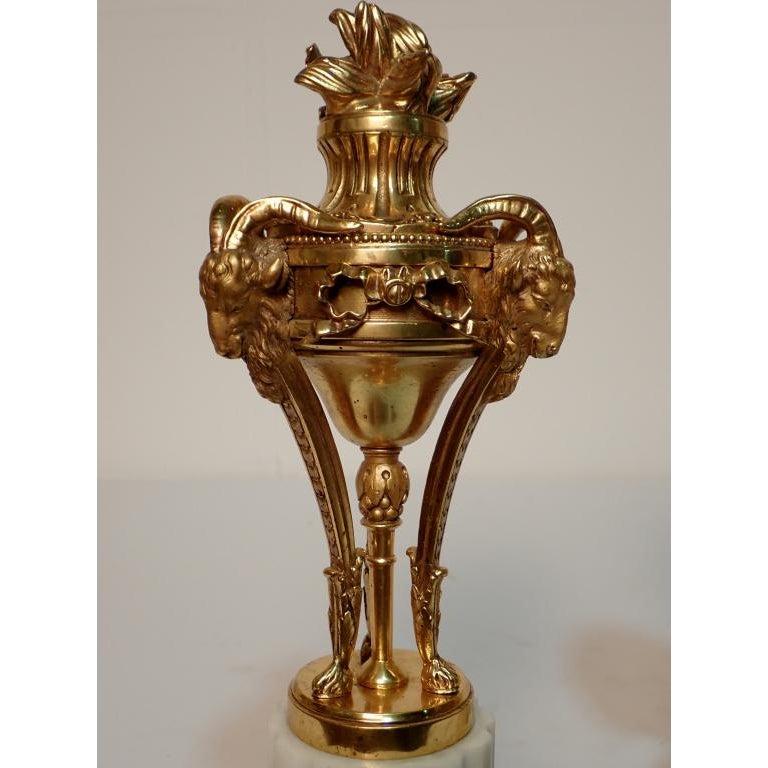 Pair of Louis XVI Gilt Bronze Garnitures In Good Condition For Sale In Norwood, NJ