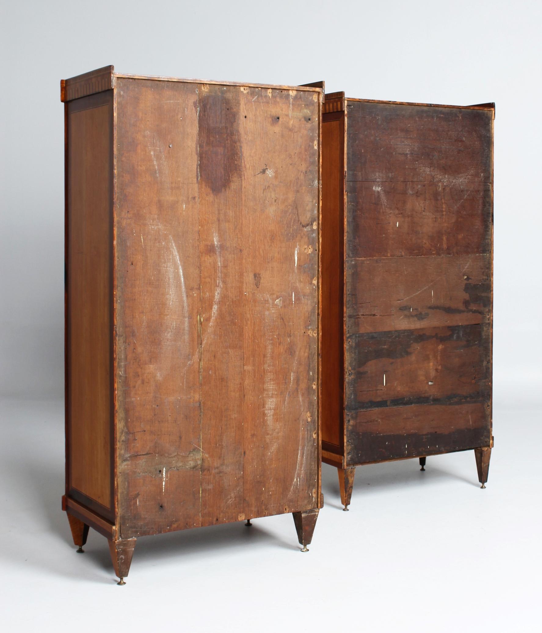 Pair of Louis XVI Style Dutch Chinoiserie Secretary and High Chest For Sale 8