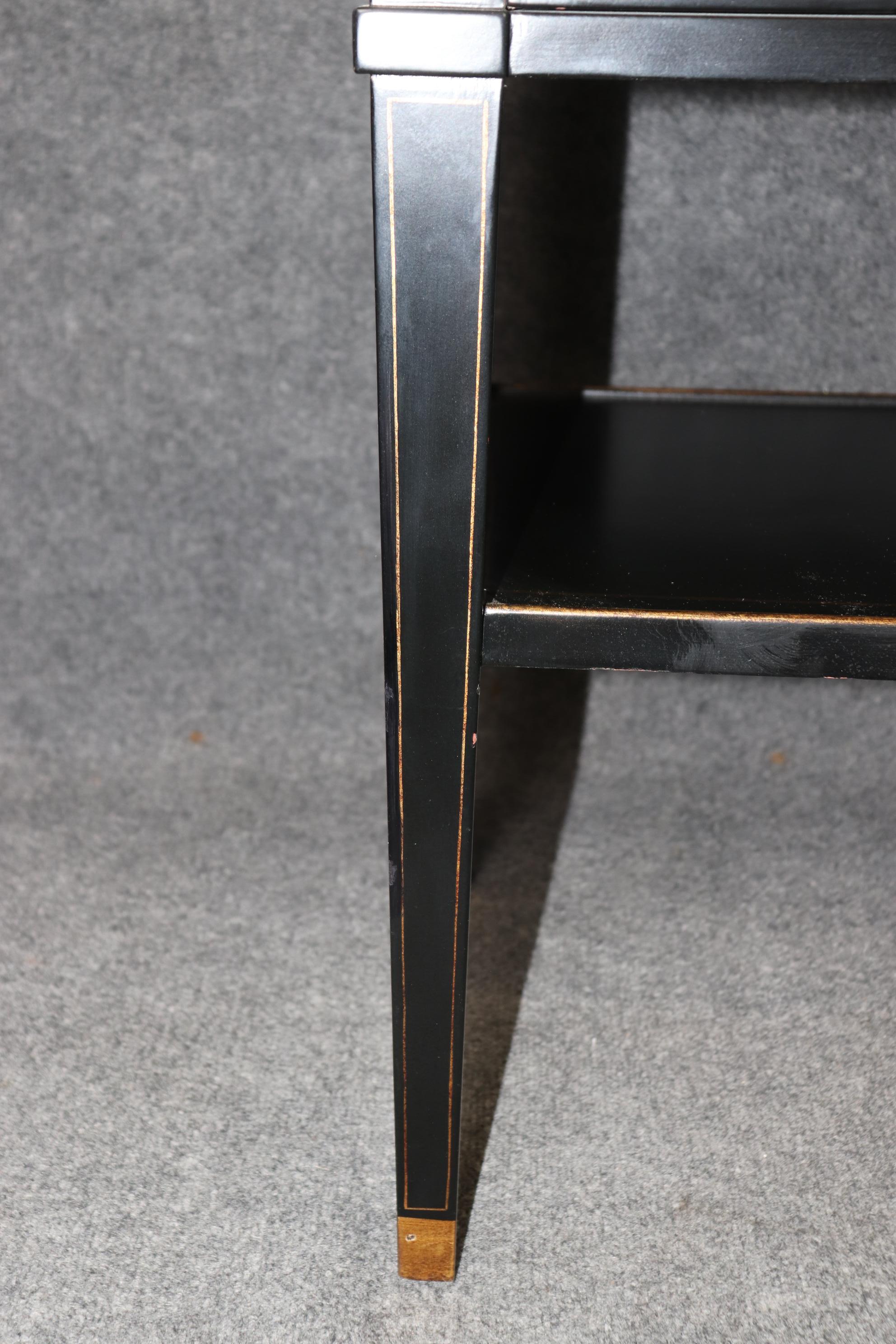 Pair of Louis XVI Style Ebonized Chinoiserie Paint Decorated Nightstands 3