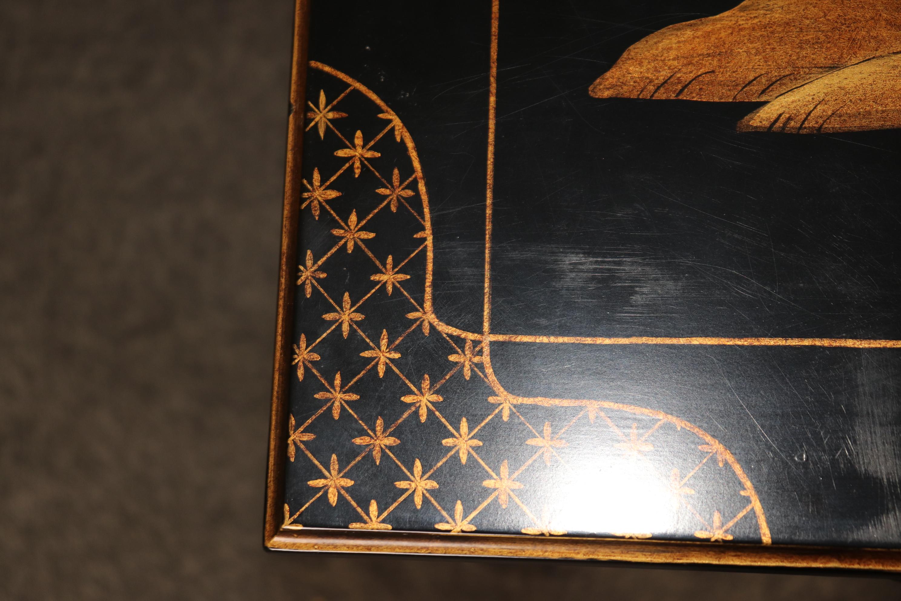 Pair of Louis XVI Style Ebonized Chinoiserie Paint Decorated Nightstands 9