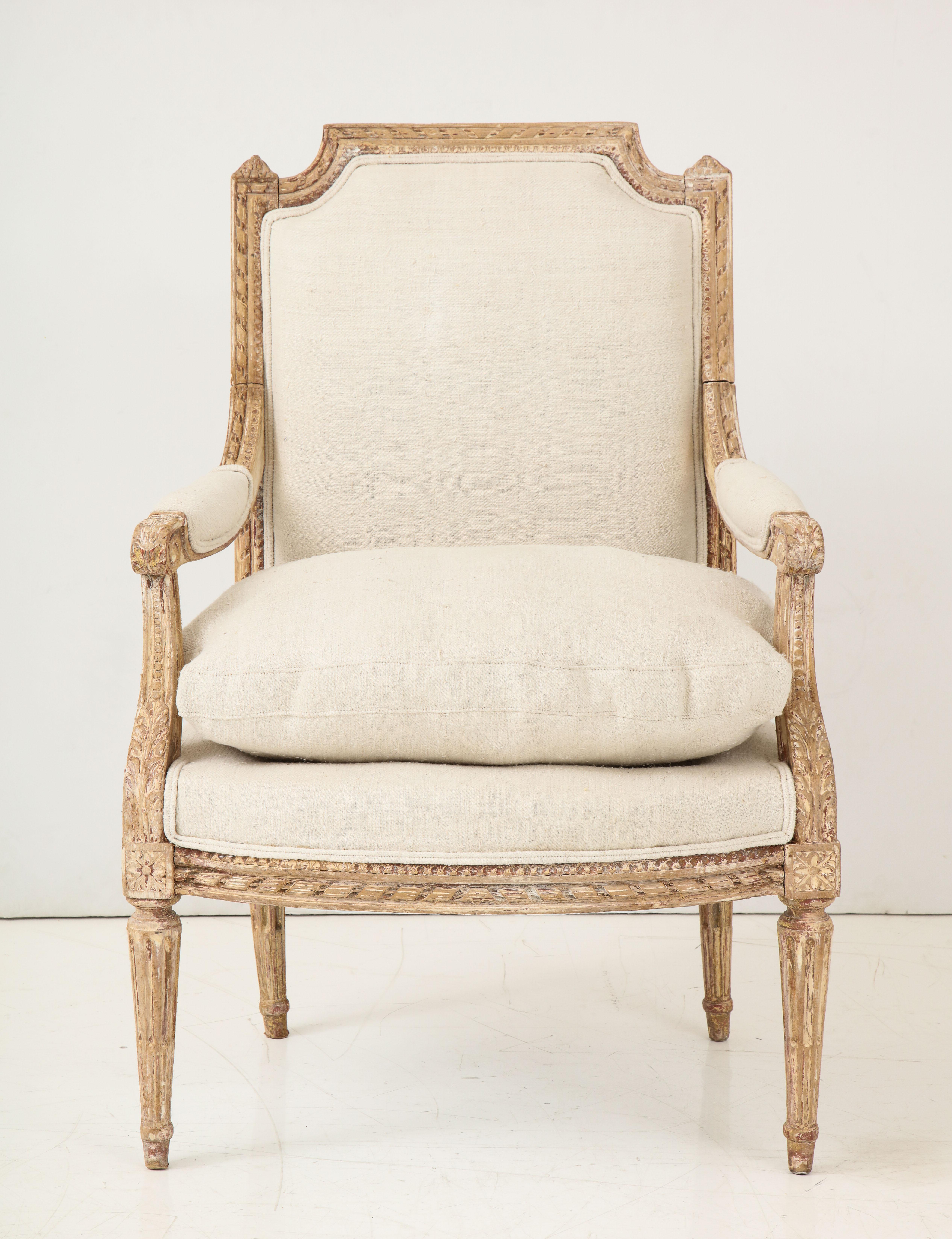 French Pair of  Louis XVI Style Fauteuils