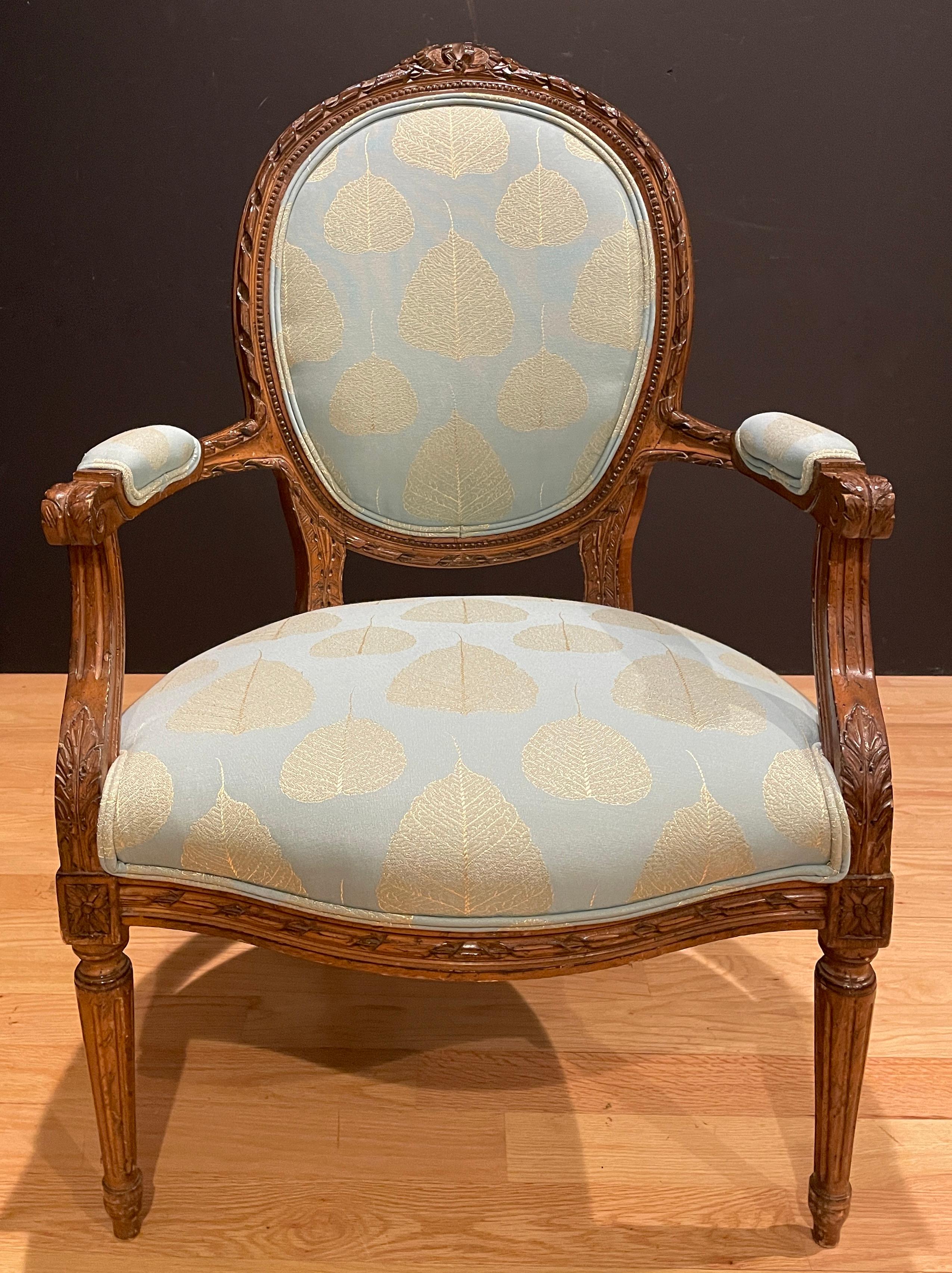 Pair of Louis XVI Style Fauteuils In Good Condition In Norwood, NJ