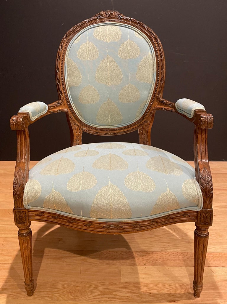 Pair of Louis XVI Style Fauteuils In Good Condition For Sale In Norwood, NJ