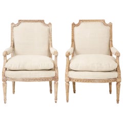 Vintage Pair of  Louis XVI Style Fauteuils