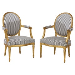 Pareja de Fauteuils estilo Luis XVI