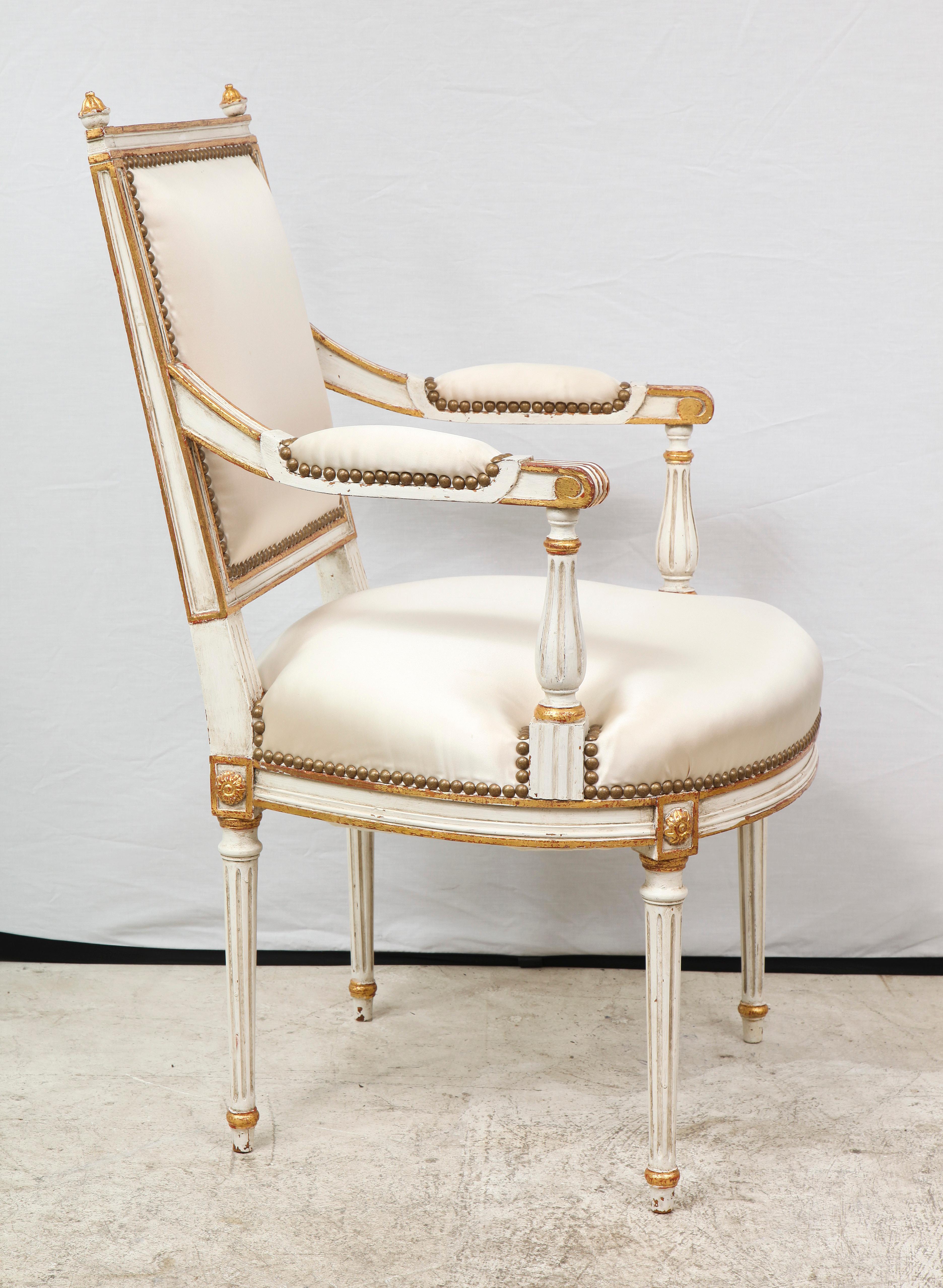 Pair of French Louis XVI style armchairs,
France, circa 1950s.