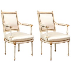 Vintage Pair of Louis XVI Style French Armchairs