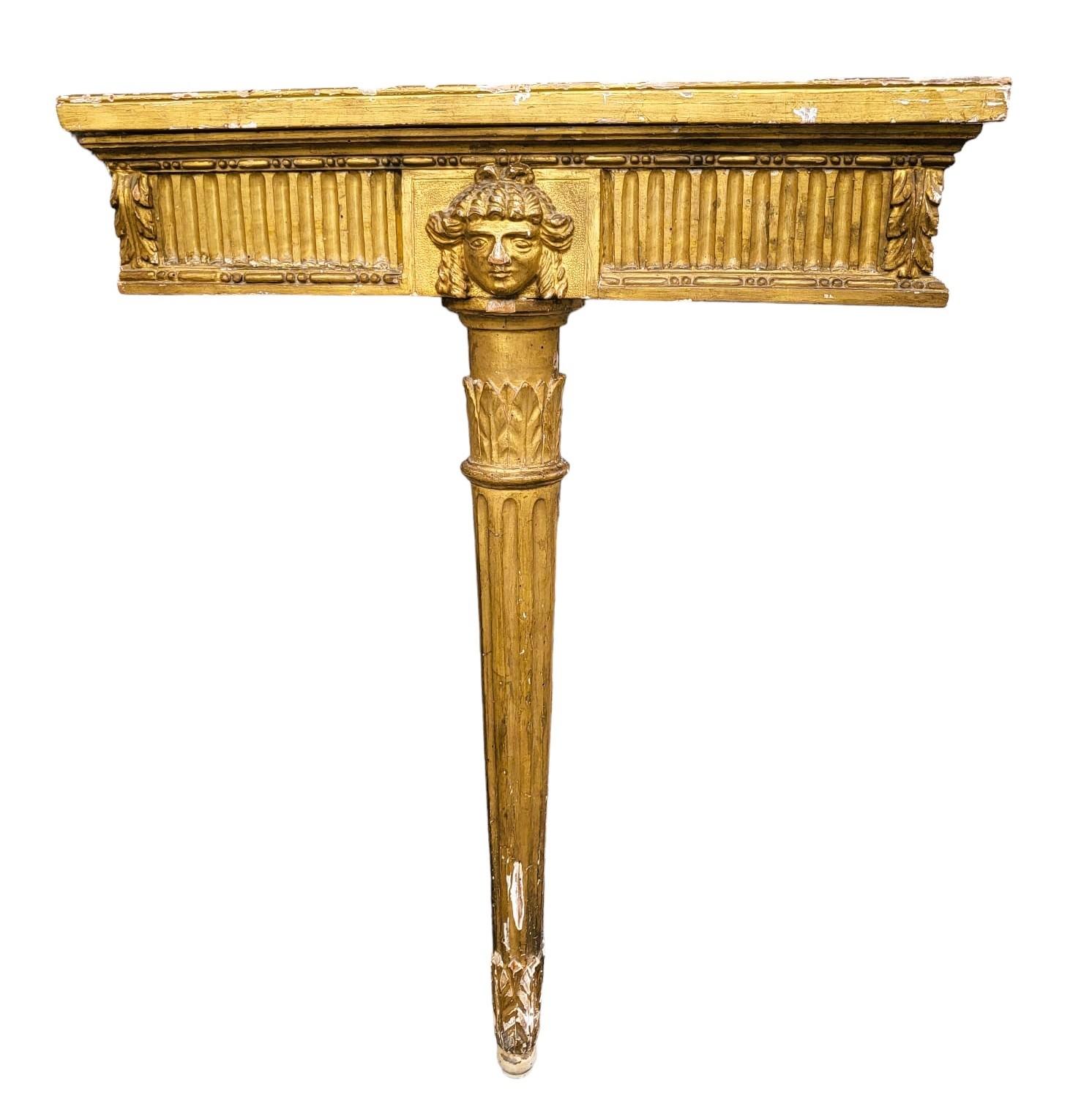 Pair Of Louis XVI Style Gilded Wood Corner Consoles For Sale 7