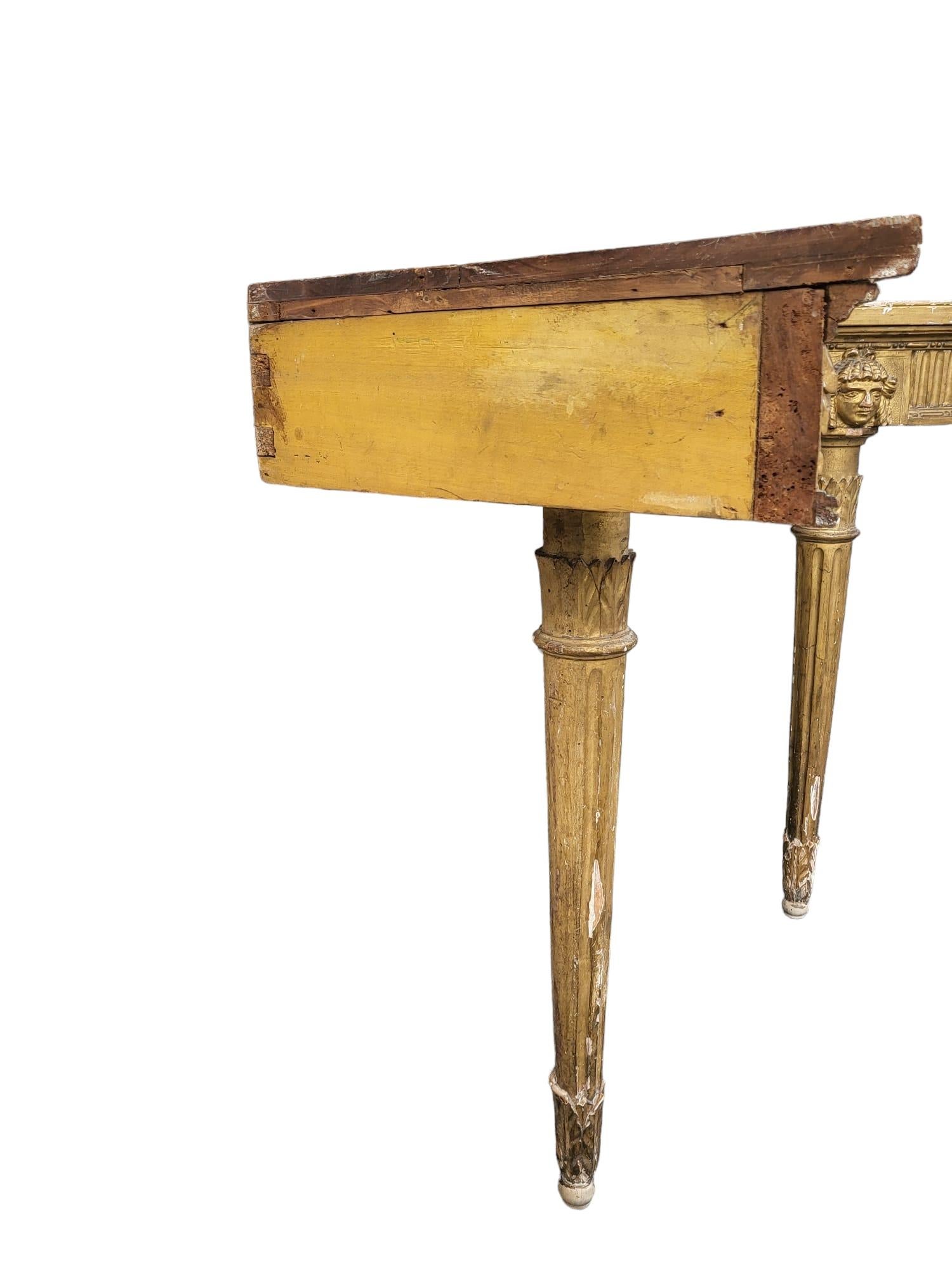 Pair Of Louis XVI Style Gilded Wood Corner Consoles For Sale 8