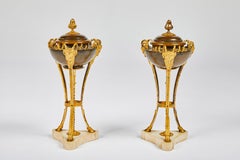 Pair of Louis XVI Style Gilt and Bronze Cassolettes