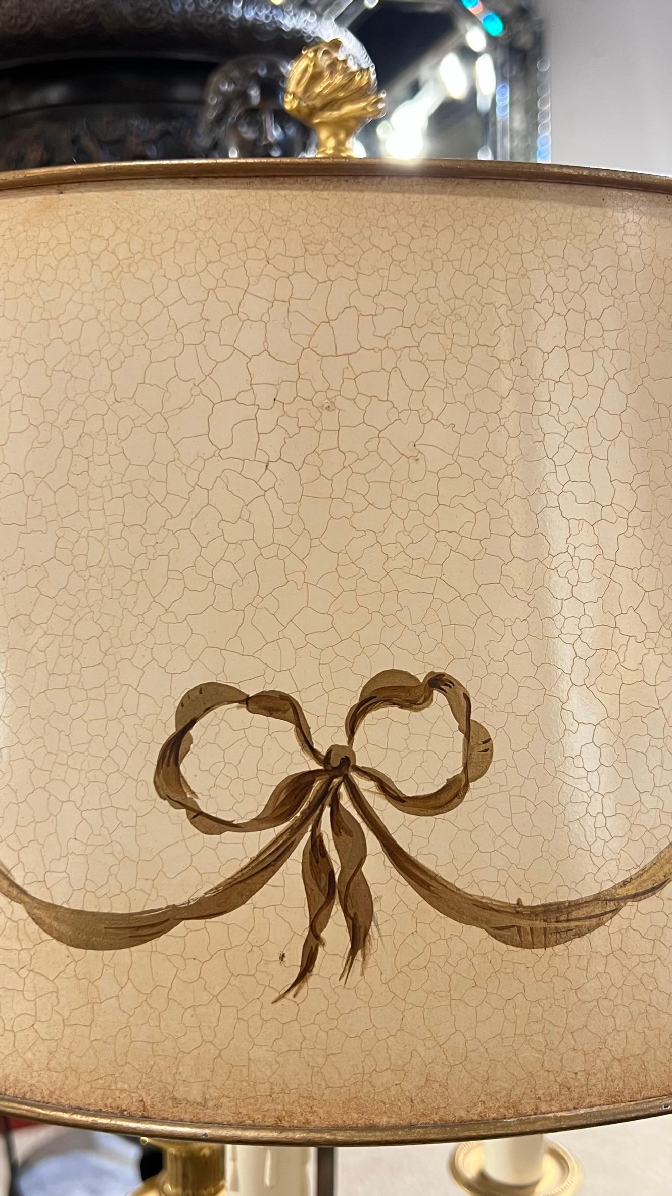 Pair of Louis XVI style  Gilt Bronze Bouillotte Lamps For Sale 5