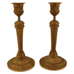 Pair of Louis XVI Style Gilt Bronze Candlesticks