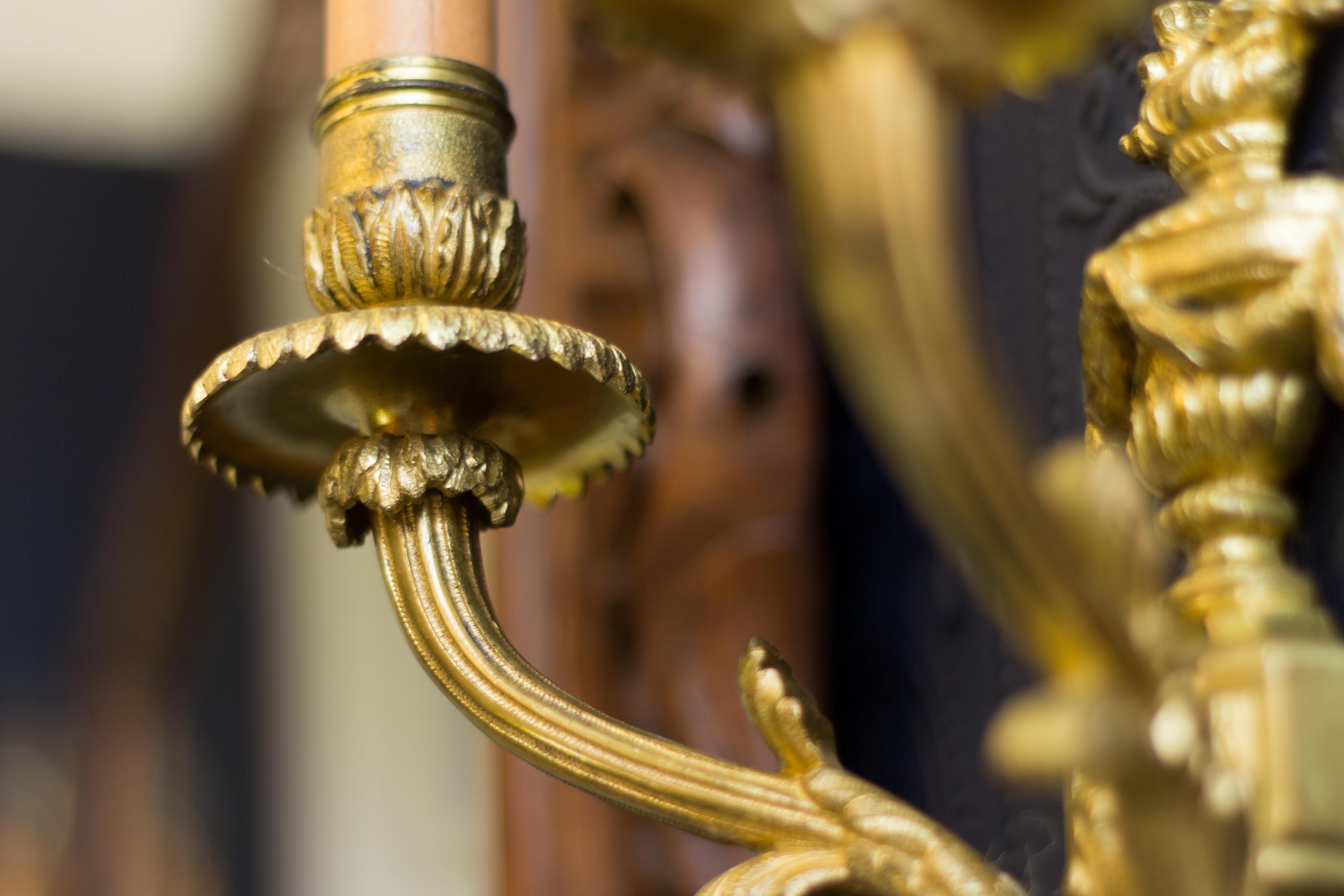 Pair of Louis XVI Style Gilt Bronze Sconces 5