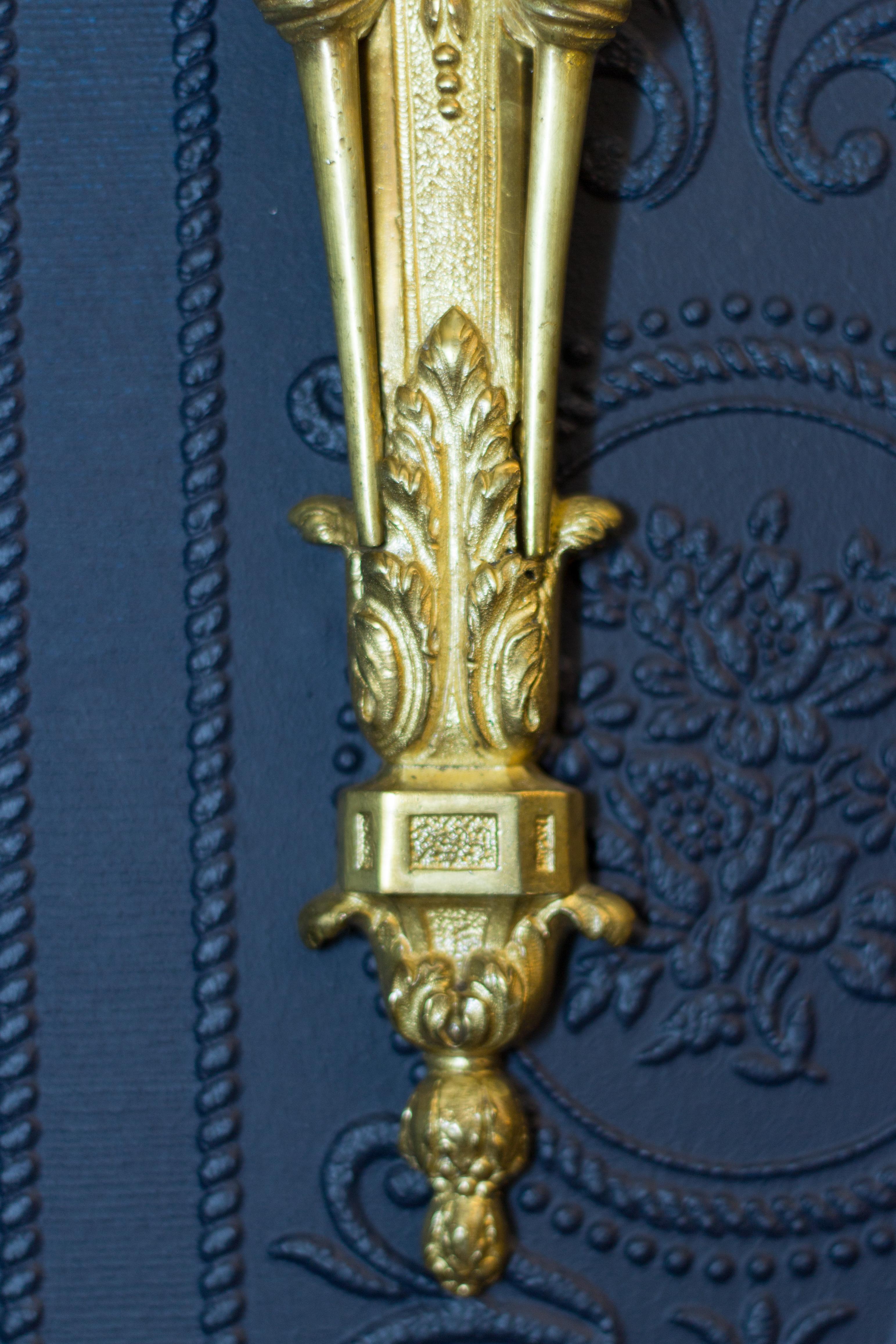Pair of Louis XVI Style Gilt Bronze Sconces 5