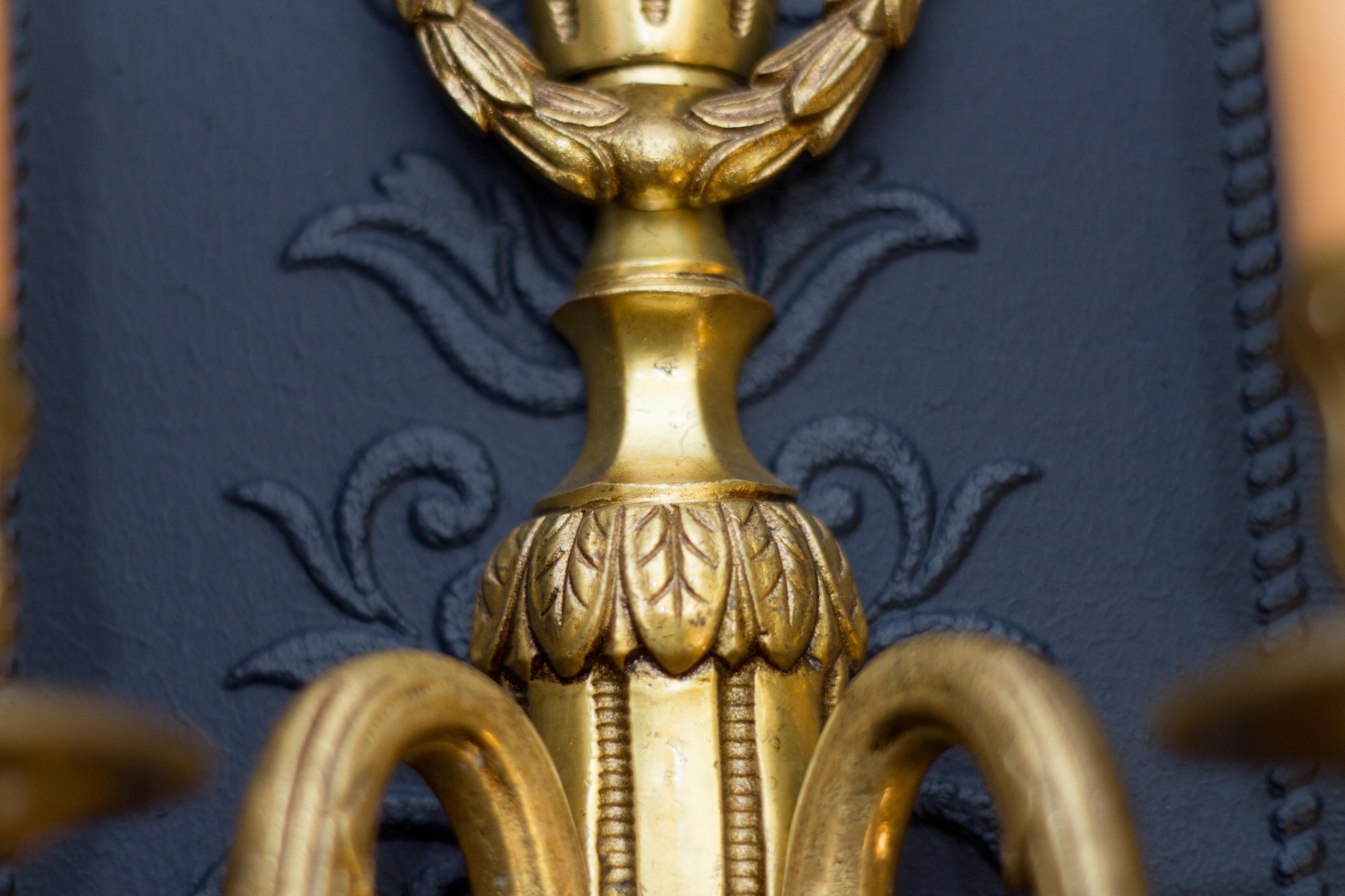 Pair of Louis XVI Style Gilt Bronze Sconces 11