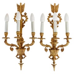Pair of Louis XVI Style Gilt Bronze Sconces.