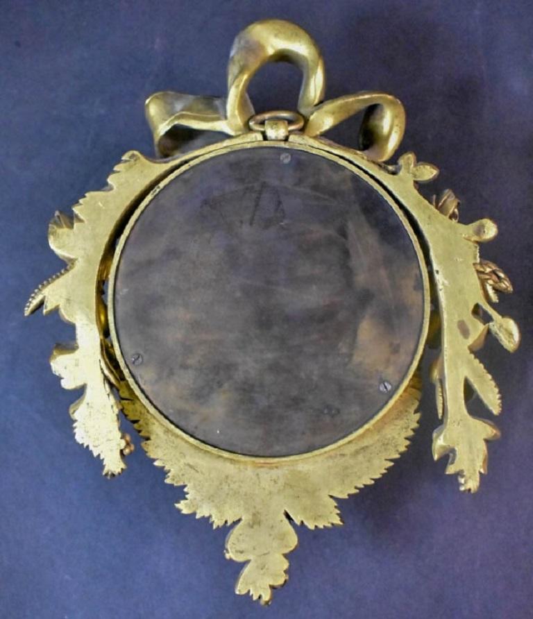 Pair of Louis XVI Style Gilt Bronze Wall Clocks and Barometer 4