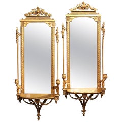 Antique Pair of Louis XVI Style Gilt Wall Sconces