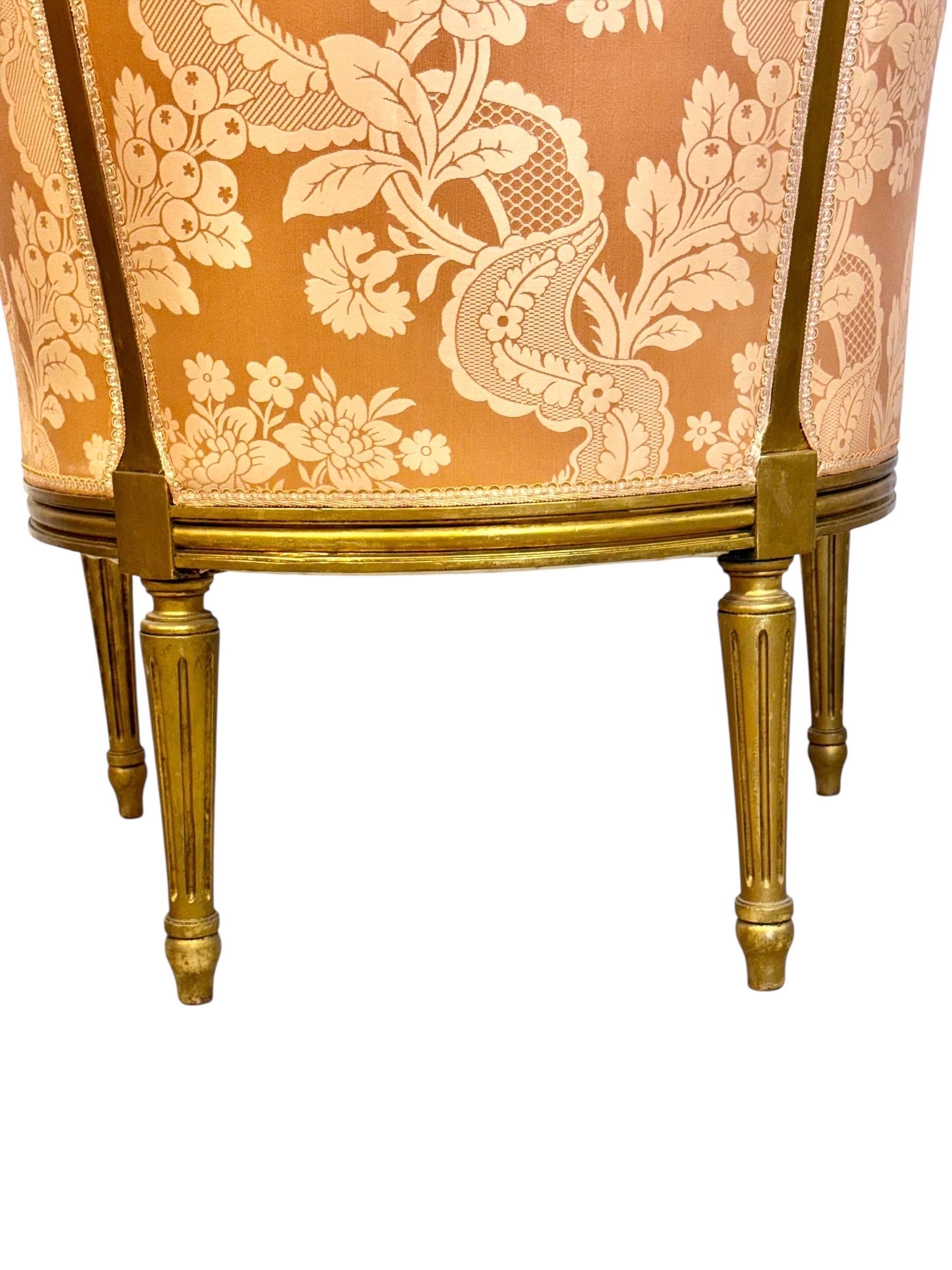 Paar Bergères aus Giltholz im Louis-XVI-Stil, Ende 19. Jahrhundert im Angebot 11