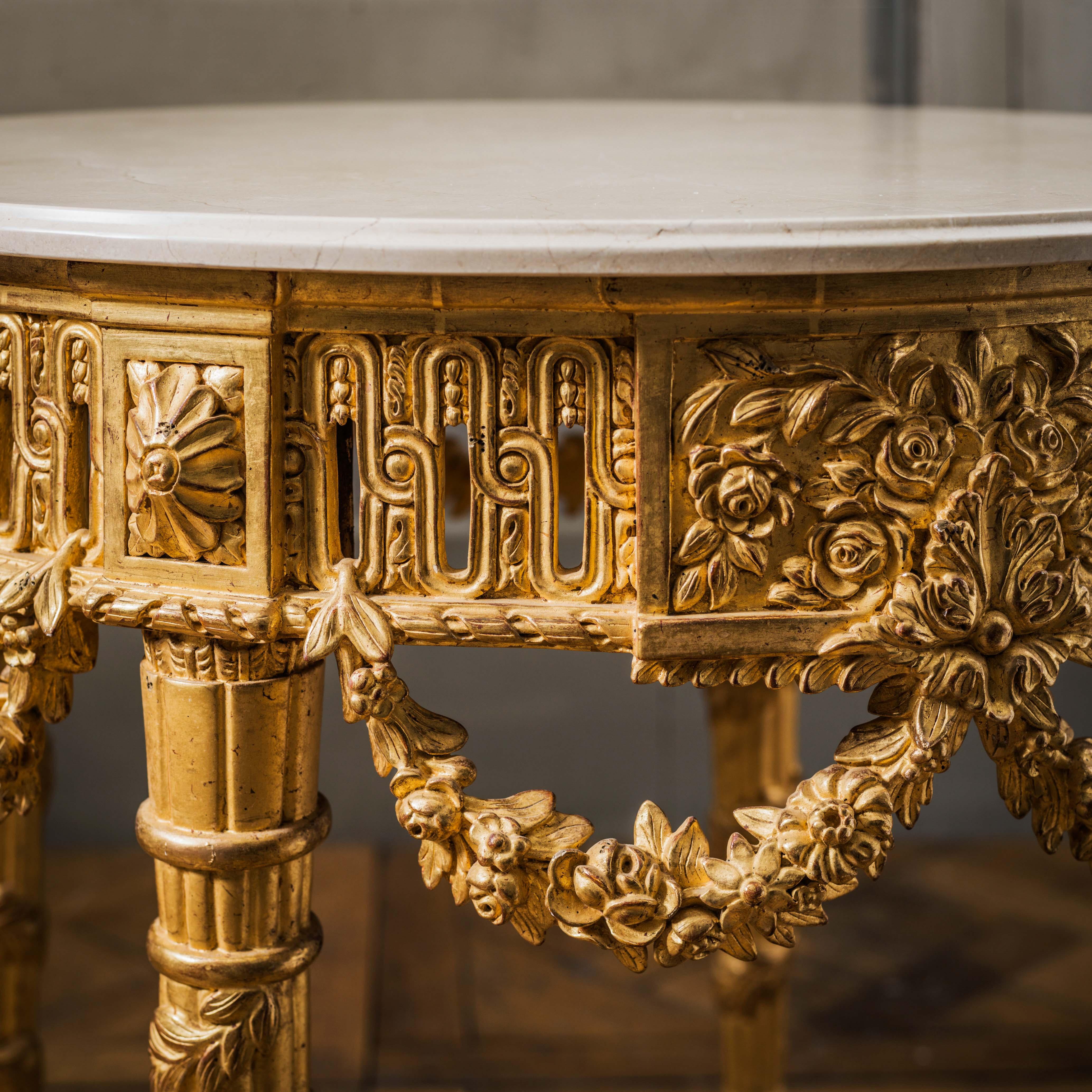 Louis XVI Style Giltwood Console Tables by La Maison, London For Sale 1