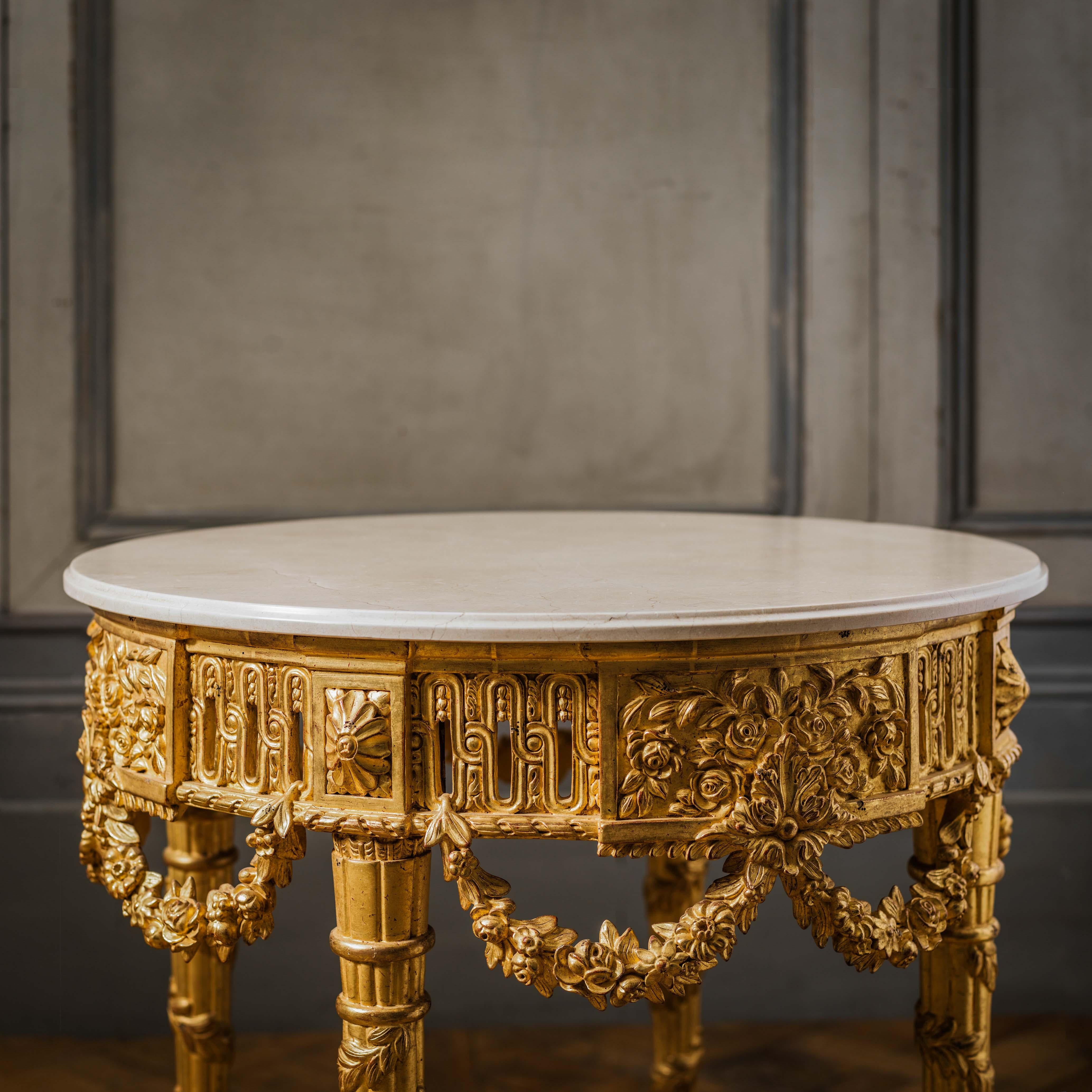 Louis XVI Style Giltwood Console Tables by La Maison, London For Sale 2