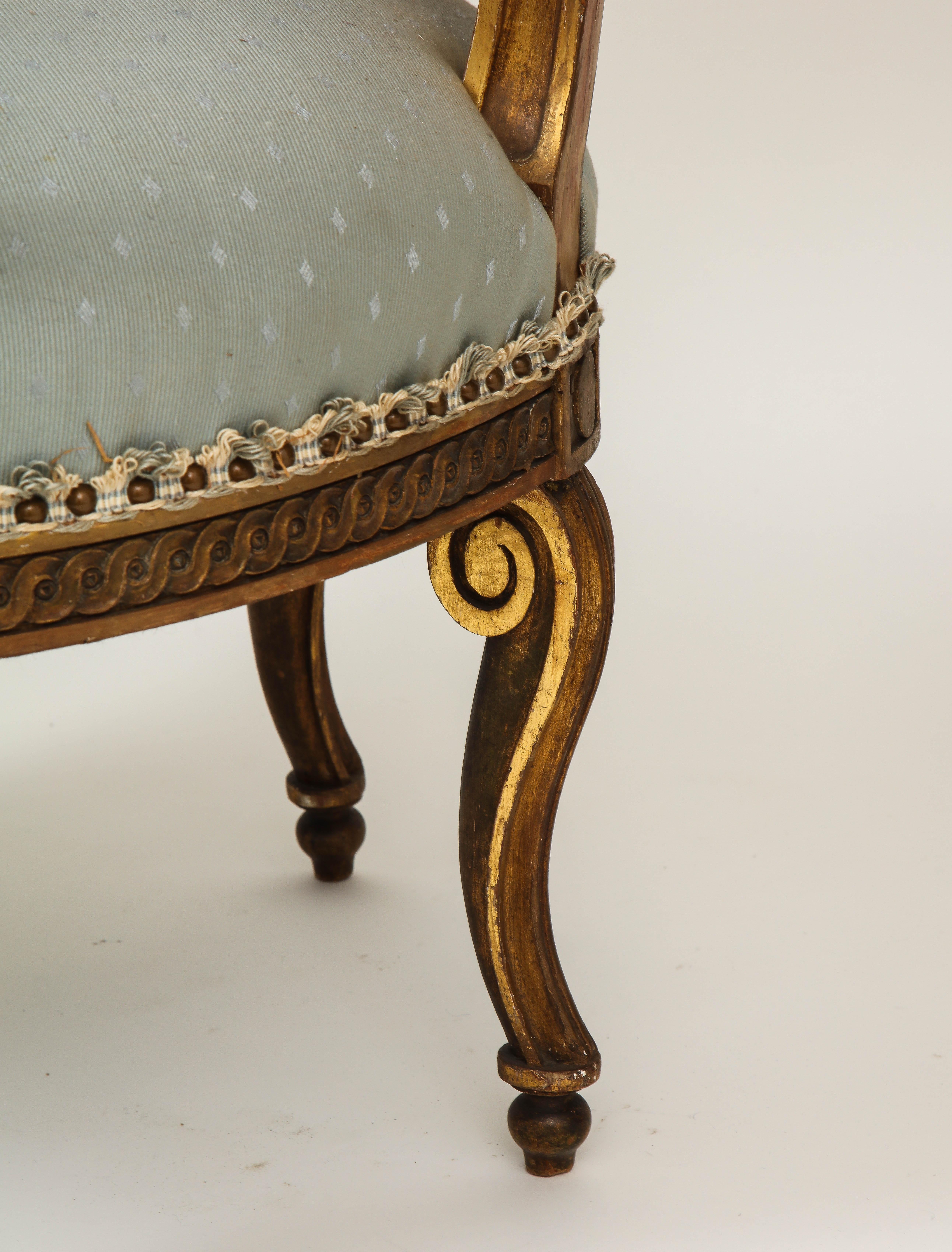Pair of Louis XVI Style Giltwood Fauteuils 2