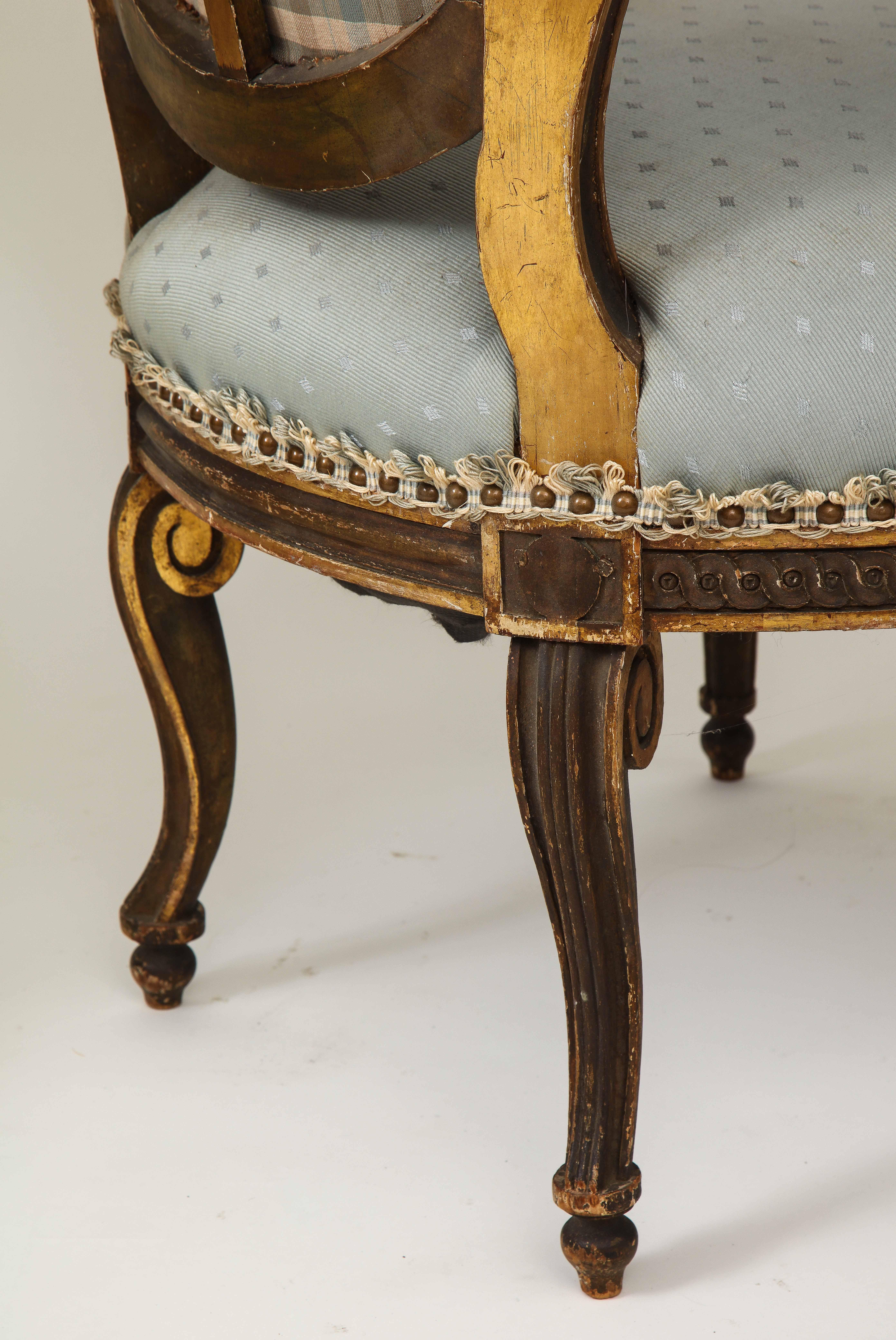 Pair of Louis XVI Style Giltwood Fauteuils 3