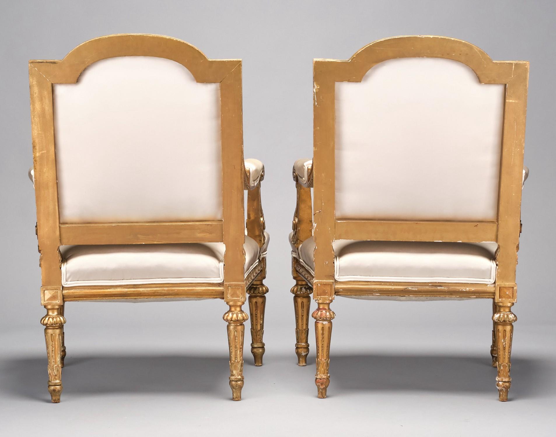 Paire de Fauteuils / Fauteuils en Bois Doré de Style Louis XVI, France vers 1900 Bon état - En vente à Ottawa, Ontario