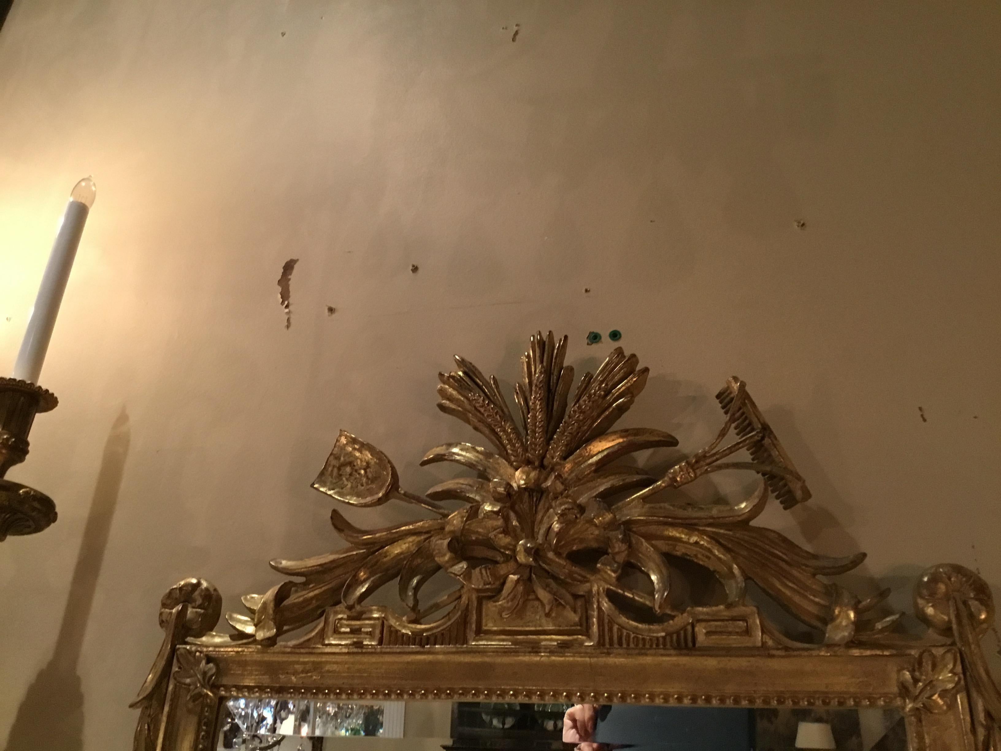 Pair of Louis XVI Style Giltwood Mirrors, 20th Century In Good Condition In Houston, TX