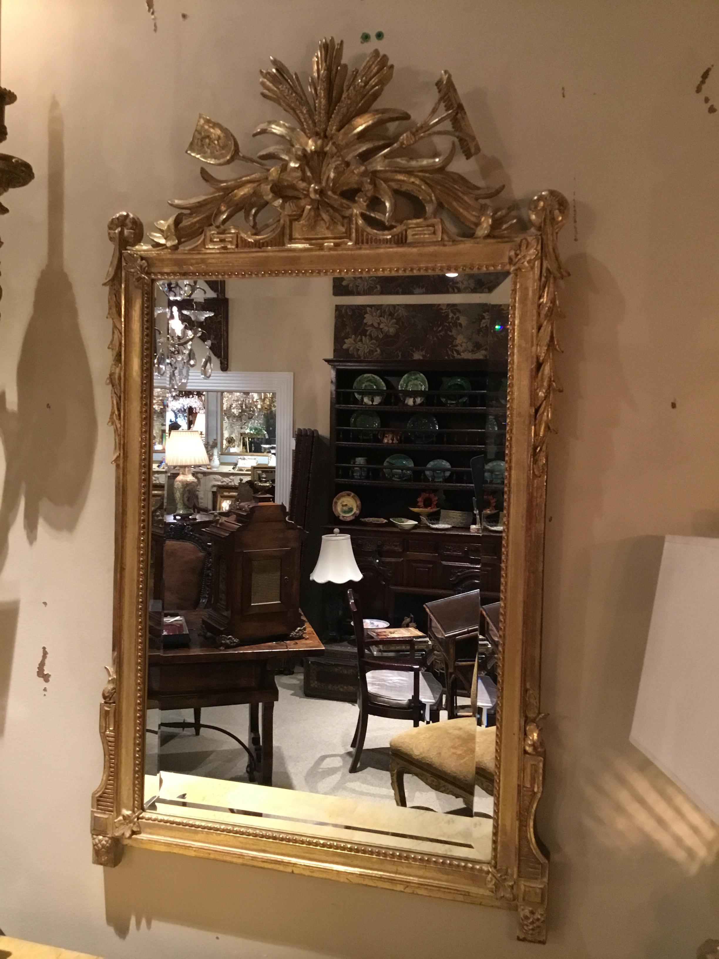 Pair of Louis XVI Style Giltwood Mirrors, 20th Century 1