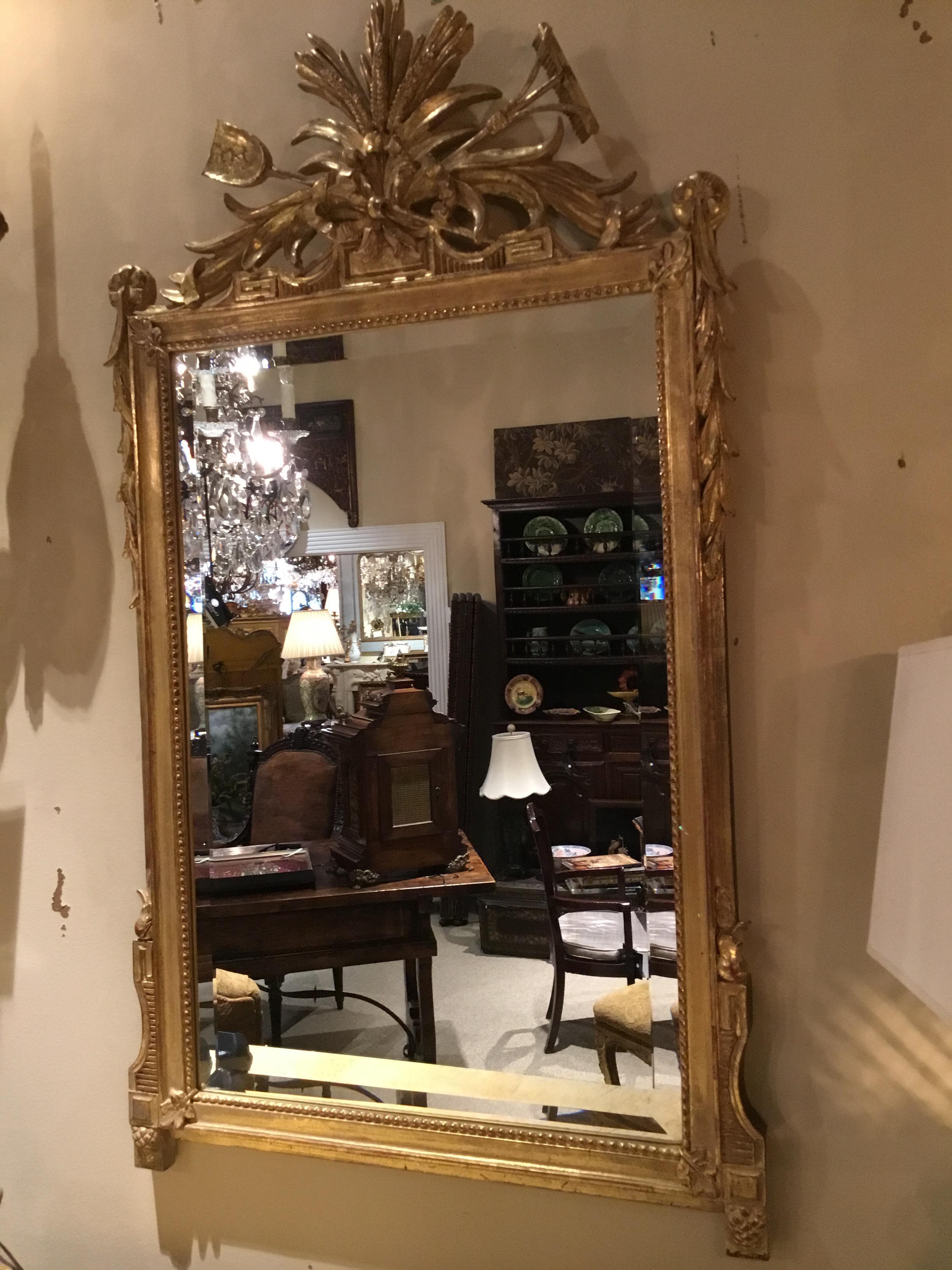 Pair of Louis XVI Style Giltwood Mirrors, 20th Century 2