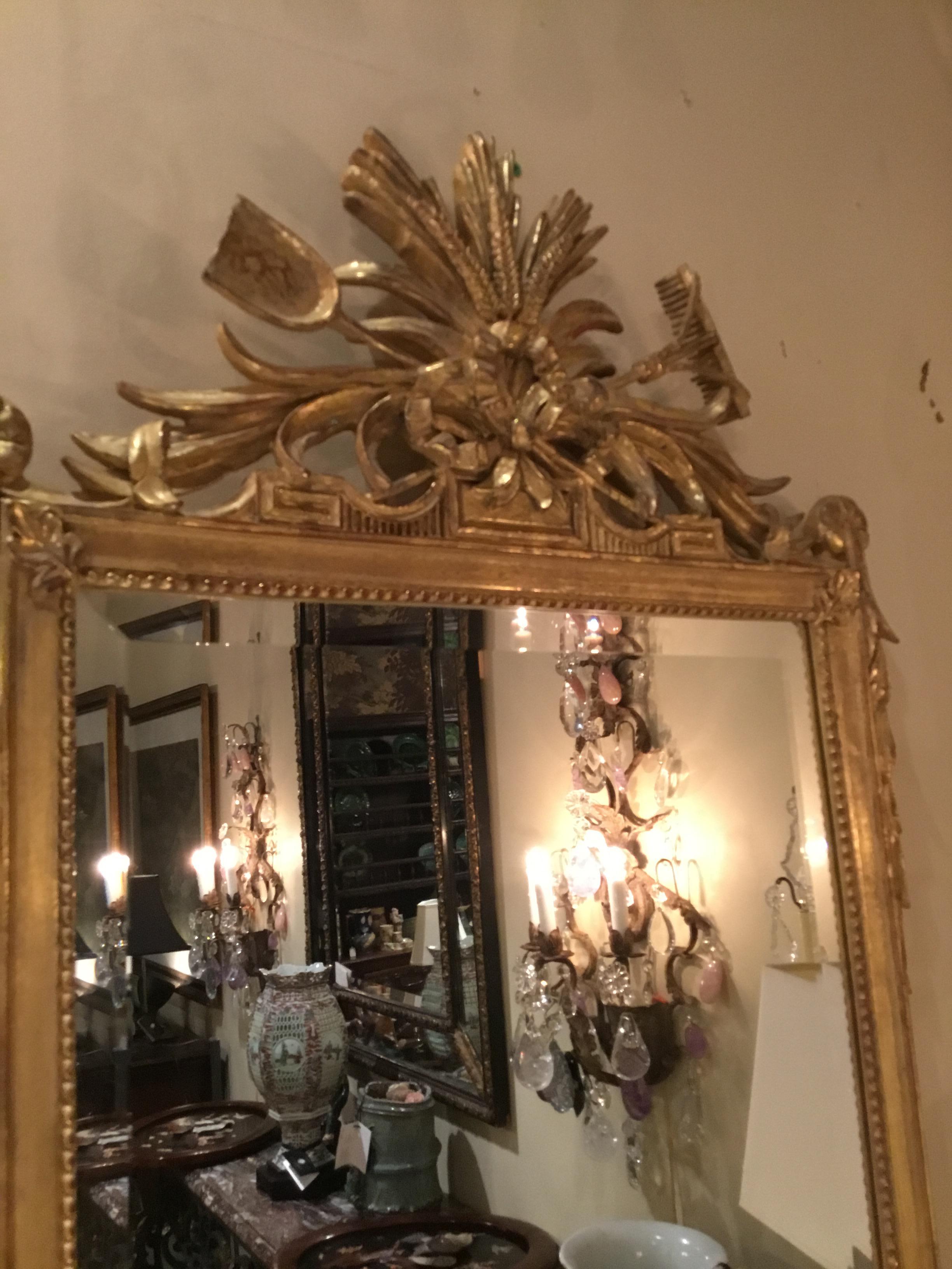 Pair of Louis XVI Style Giltwood Mirrors, 20th Century 4