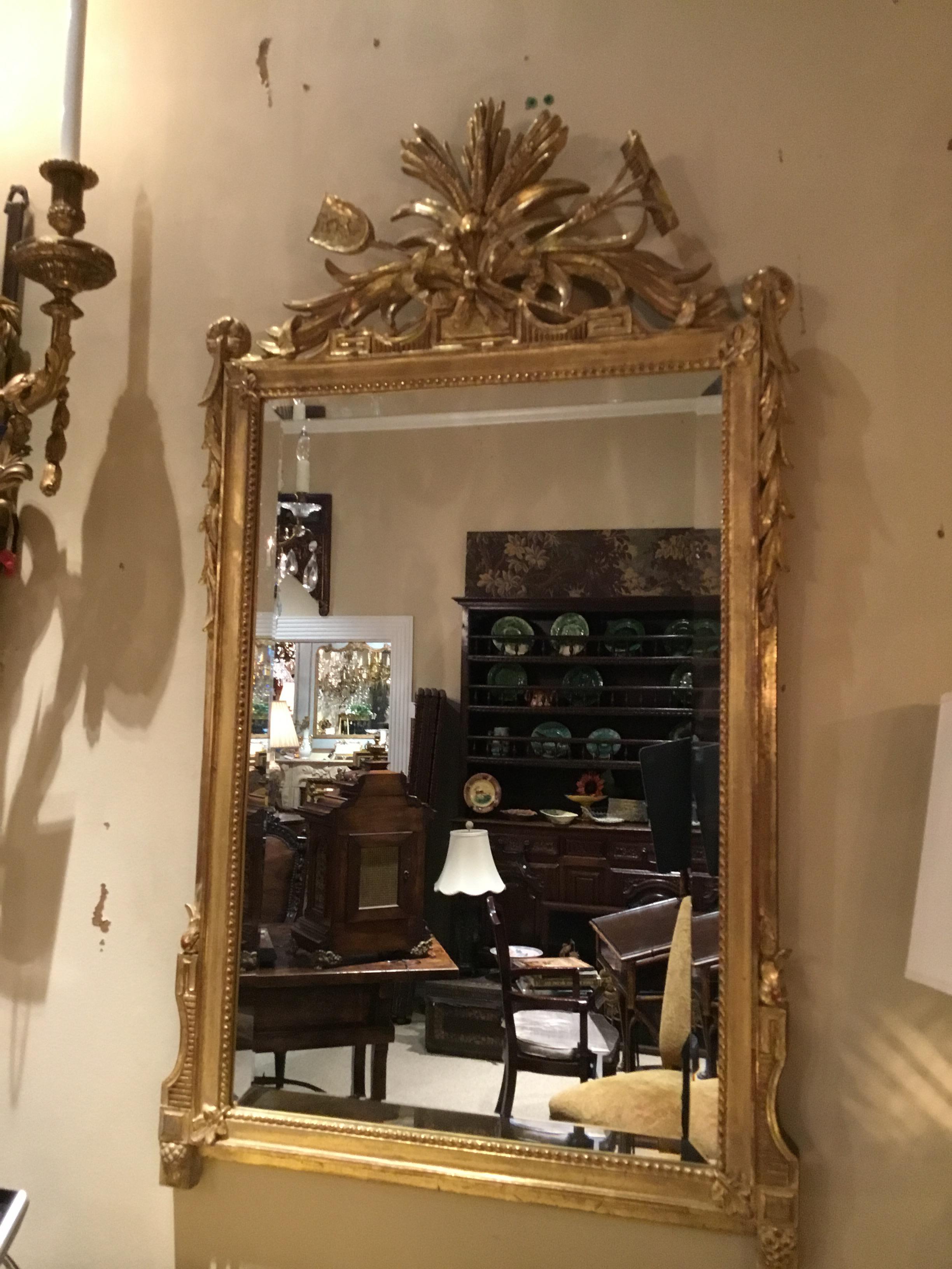Pair of Louis XVI Style Giltwood Mirrors, 20th Century 5